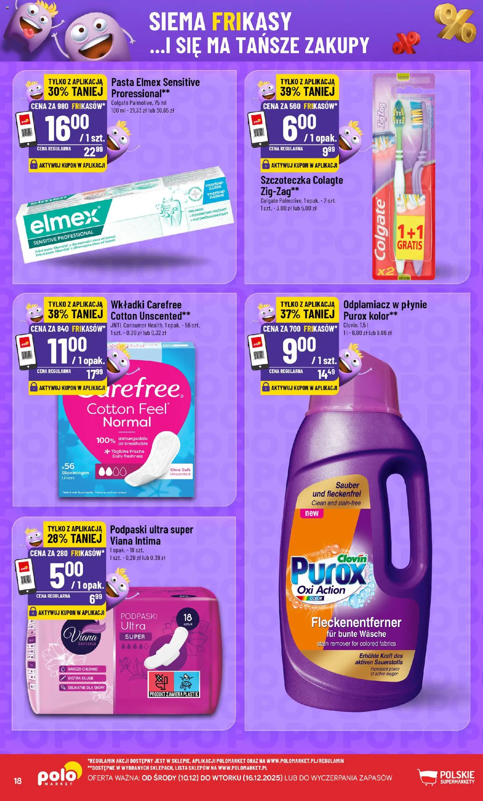 POLOmarket Gazetka - Frikasowe Hity od 10.12.2025 | Strona: 18 | Produkty: Podpaski, Odplamiacz