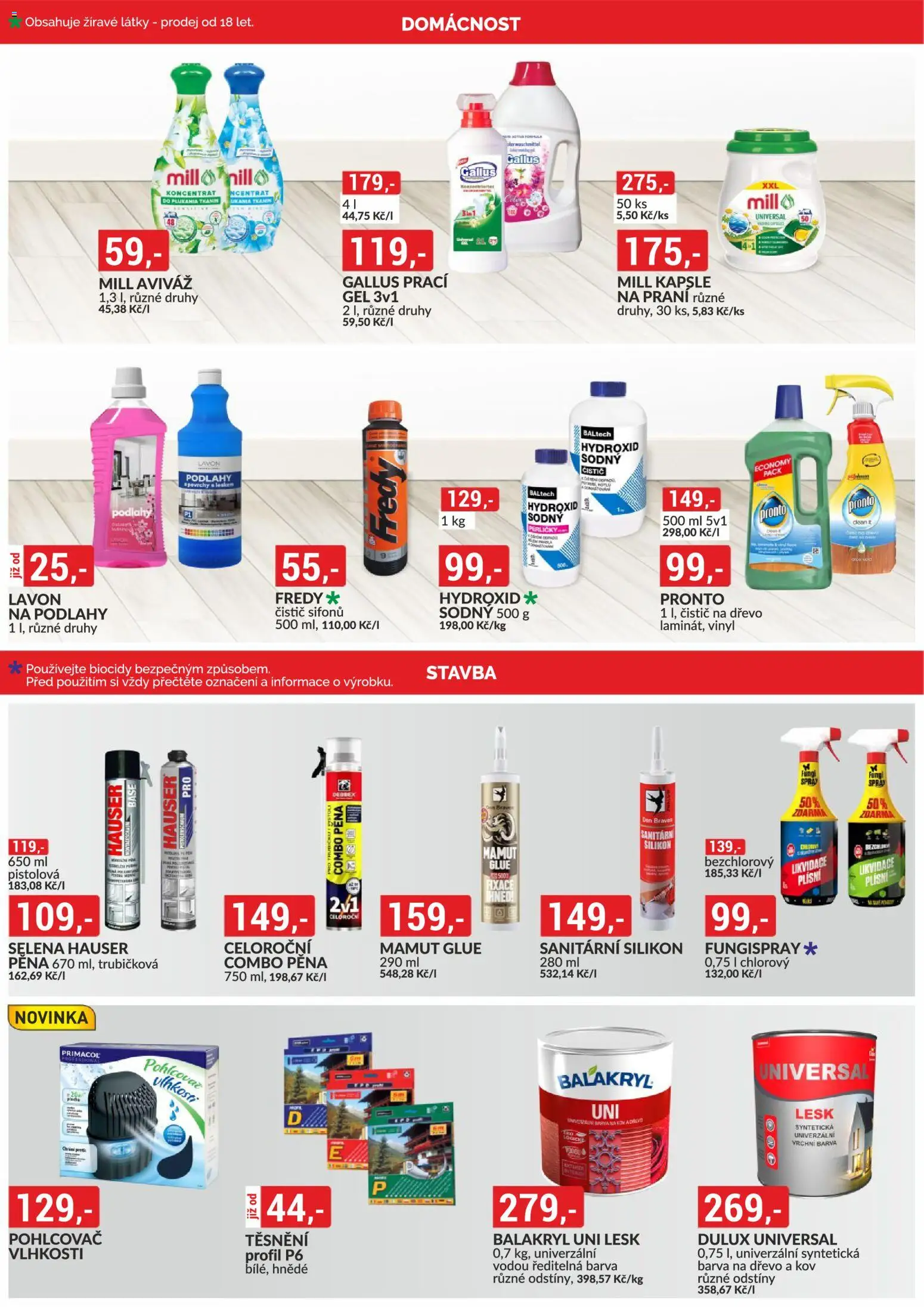 BAUMAX leták od 01.11.2025 | Strana: 15 | Produkty: Aviváž, Pohlcovač vlhkosti, Silikon, Hydroxid sodný