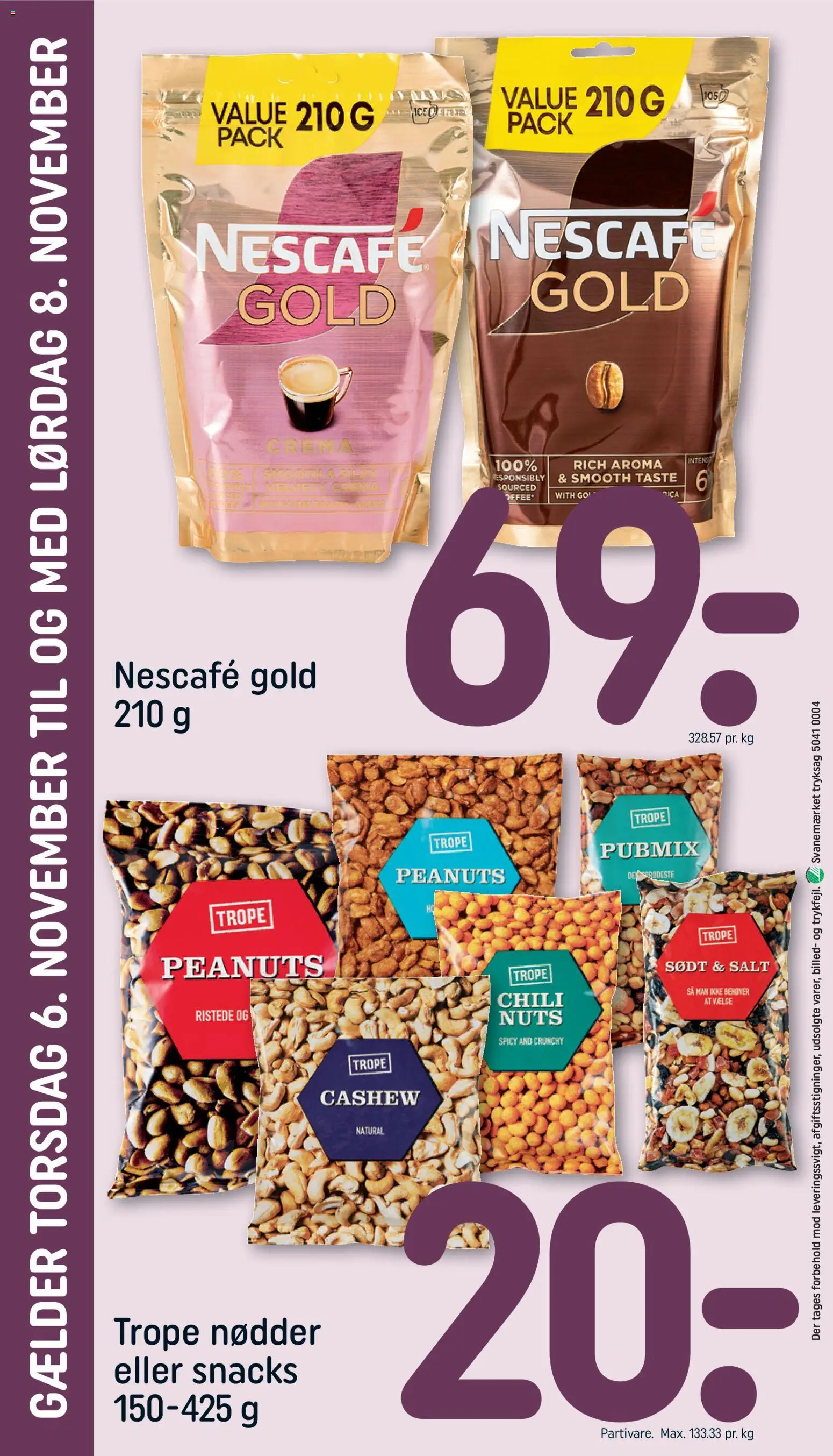 Rema 1000 tilbudsavis – gyldig fra 06.11.2025 | Side: 4 | Produkter: Nødder, Peanuts, Salt