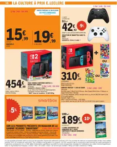 E.Leclerc - Prévisualisation de PACK CONSOLE NINTENDO SWITCH 2 + MARIO KART WORLD, PACK CONSOLE NINTENDO SWITCH 2 + MARIO KART WORLD. Le jeu Mario Kart World en téléchargement. Connexion internet nécessaire. GARANTIE LÉGALE 2 ANS. valide à partir de 24.03.2026 | Page: 56