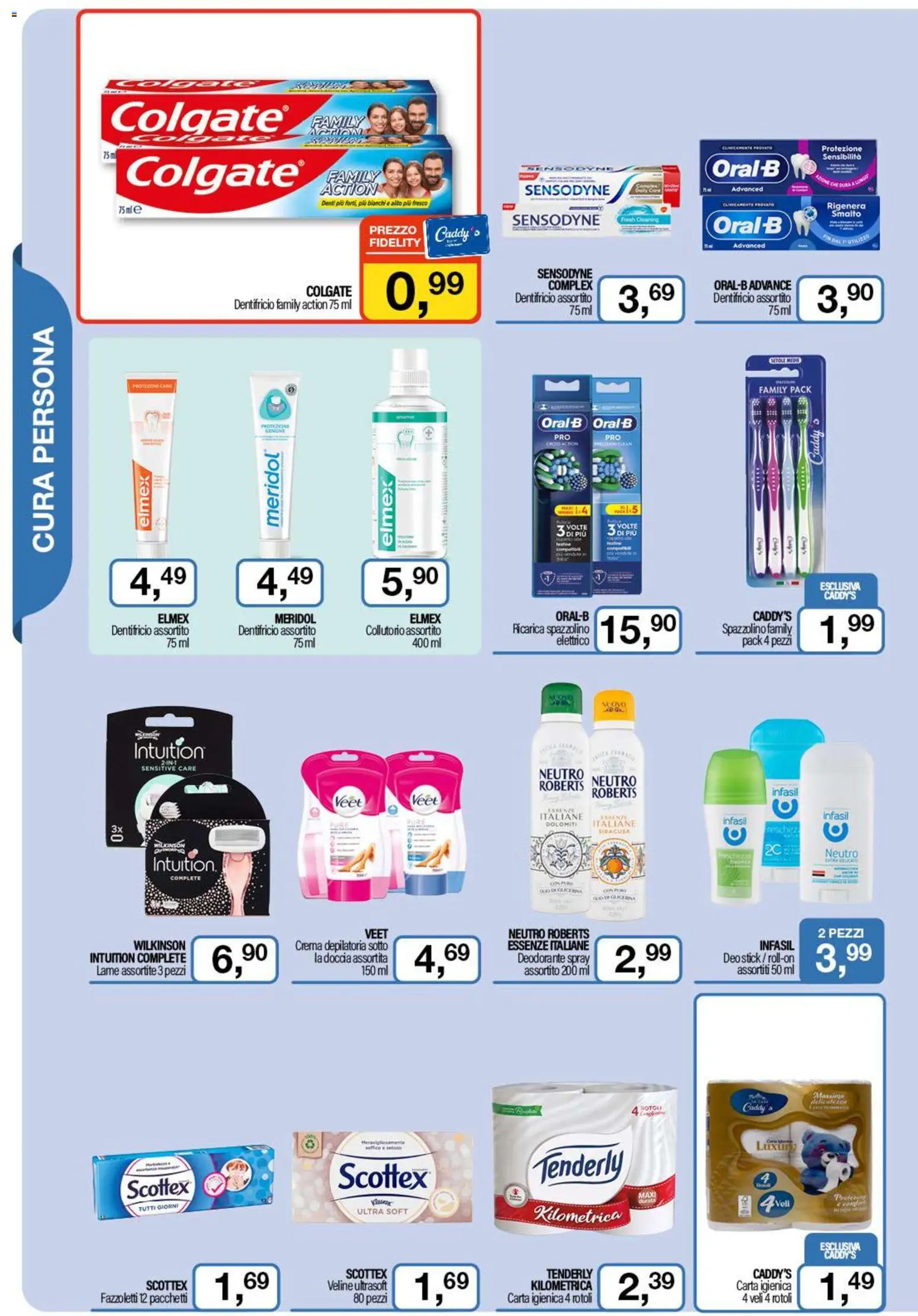 Volantino Caddy's del 23.10.2025 | Pagina: 4 | Prodotti: Carta igienica, Crema depilatoria, Spazzolino elettrico, Doccia