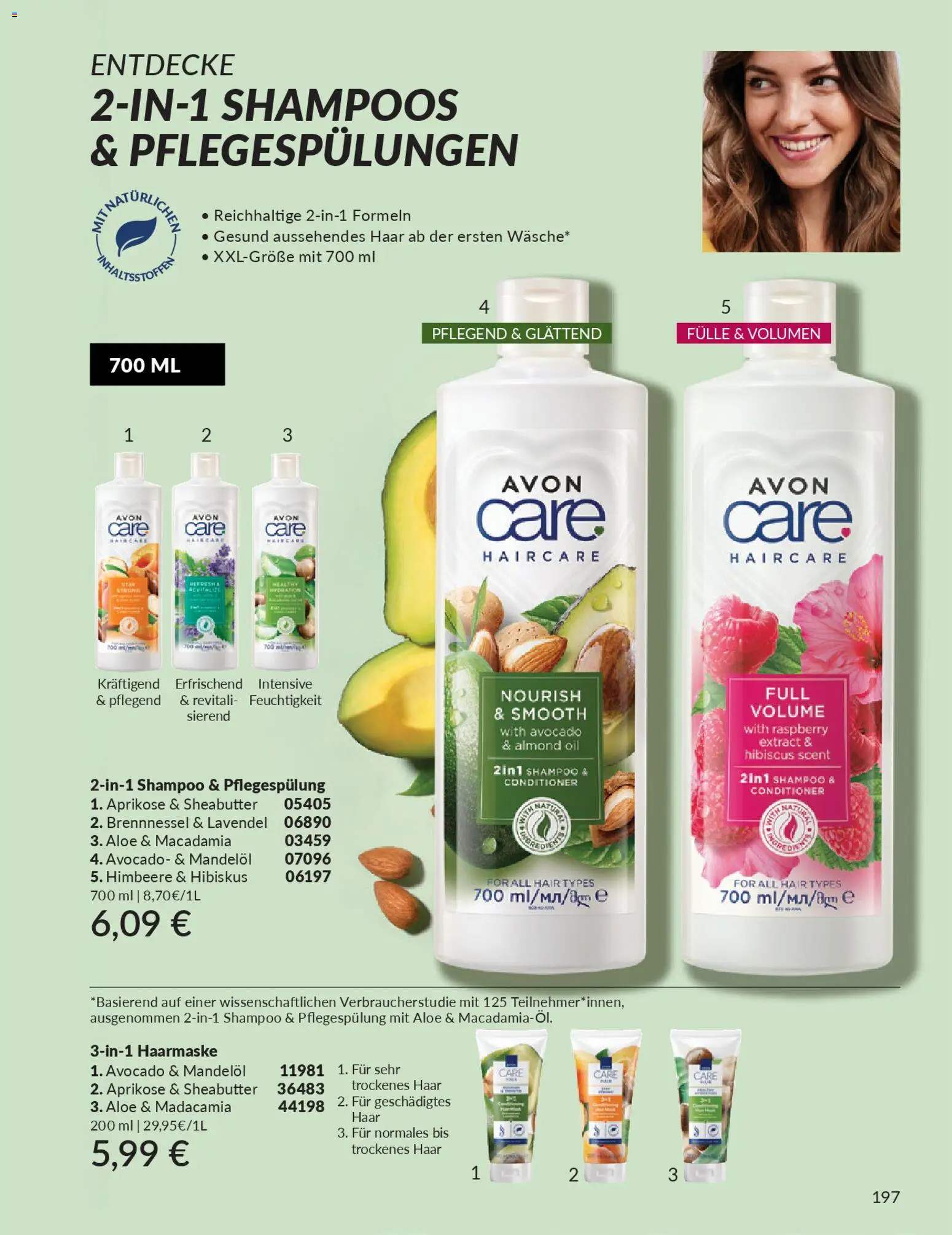 AVON Katalog Dezember 2025 – gültig ab 01.12.2025 | Seite: 199 | Produkte: Shampoo, Haarmaske, Himbeere, Lavendel