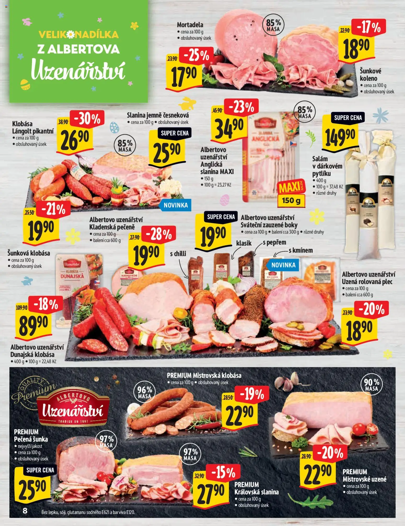 Albert katalog - Supermarket  od 25.03.2026 | Strana: 8 | Produkty: Salám, Šunka, Klobása, Slanina