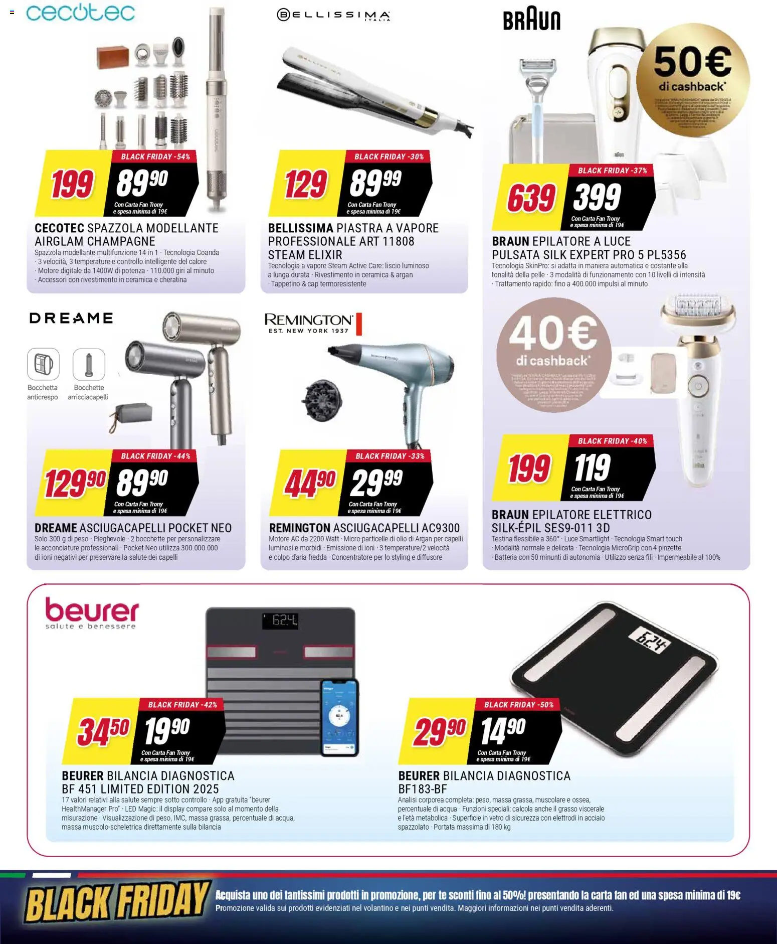 Volantino Trony del 25.11.2025 | Pagina: 28 | Prodotti: Epilatore elettrico, Olio, Fan, Epilatore