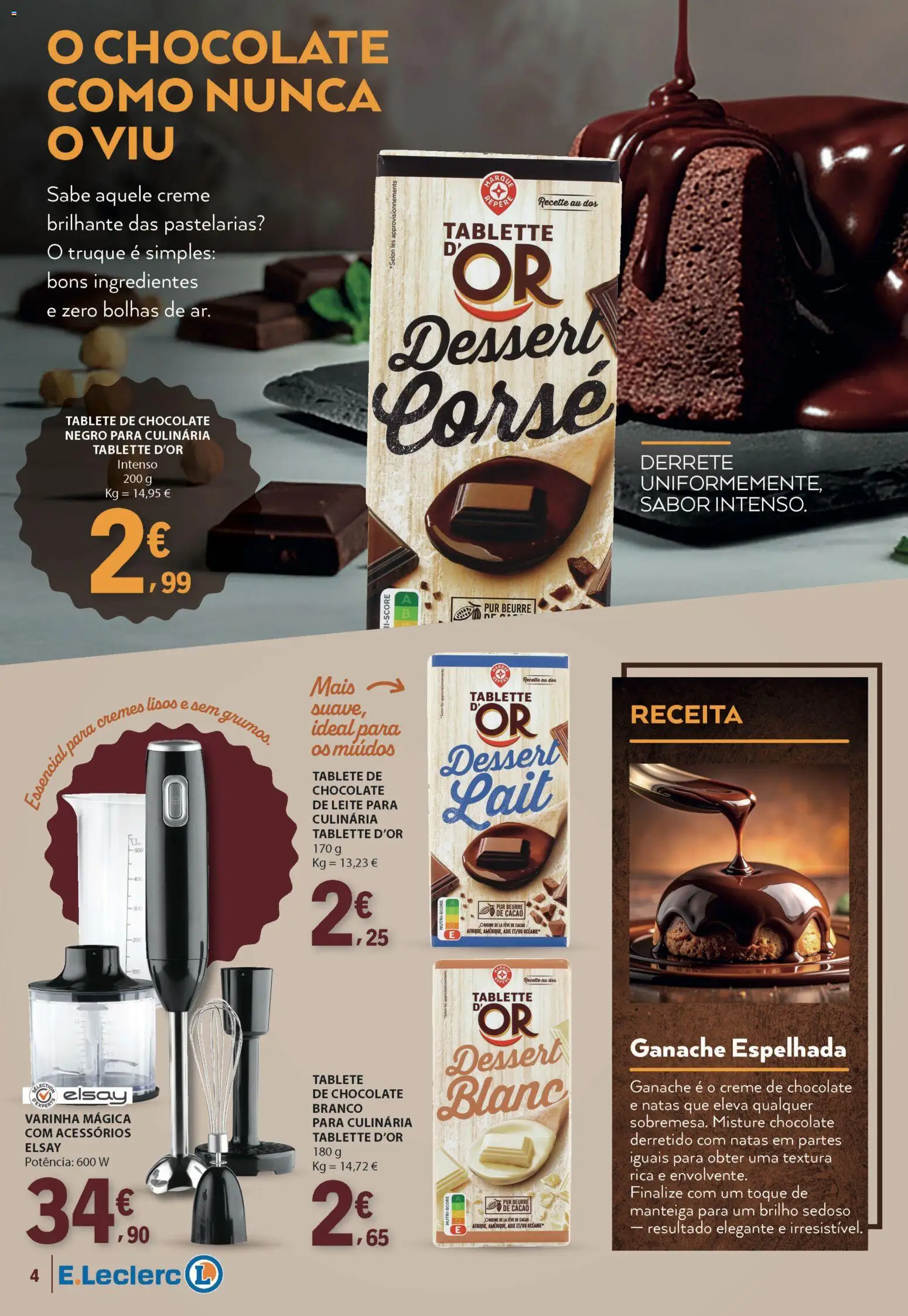 E.Leclerc Folheto da Nossa Marca │ válido de 01.03.2026 | Página: 4 | Produtos: Leite, Manteiga, Chocolate, Creme