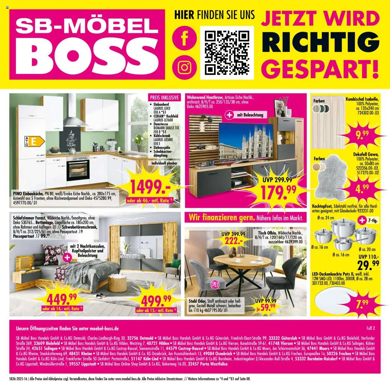 SB Möbel Boss Prospekt Bielefeld	 - gültig ab dem 30.08.2025 | Seite: 16 | Produkte: Herd, Wohnwand, Tisch, Kühlschrank