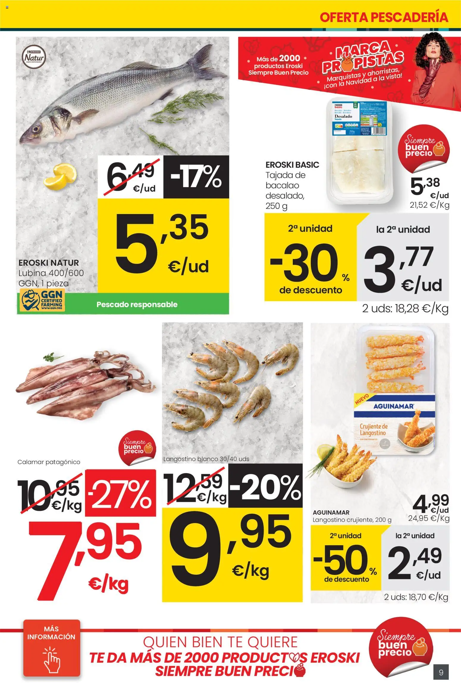 Eroski folleto │ válido desde el 13.11.2025 | Página: 9 | Productos: Pescado, Té, Langostino