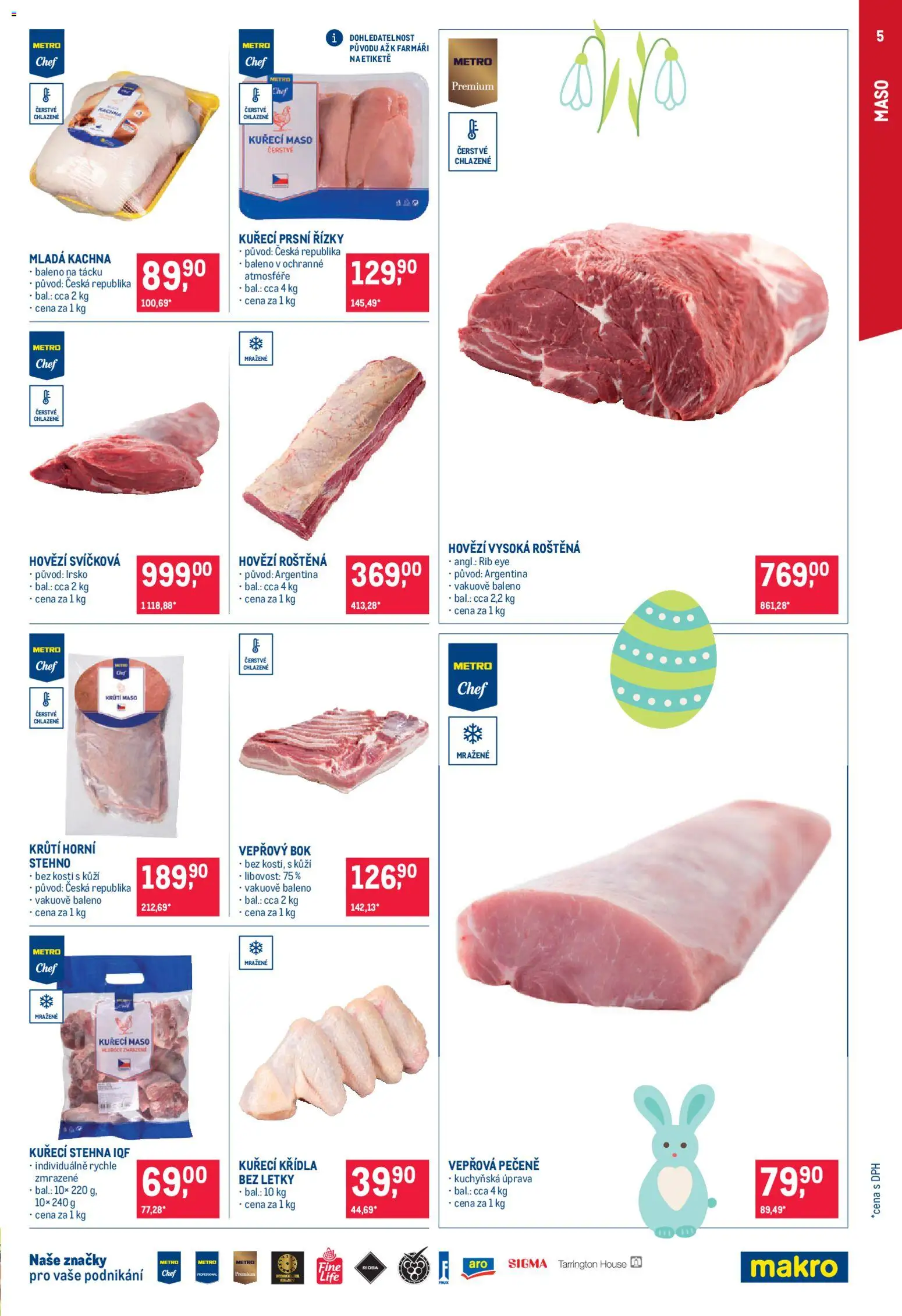 Makro leták - Gastronomie od 25.03.2026 | Strana: 5 | Produkty: Kuřecí maso, Hovězí svíčková, Maso, Krůtí maso