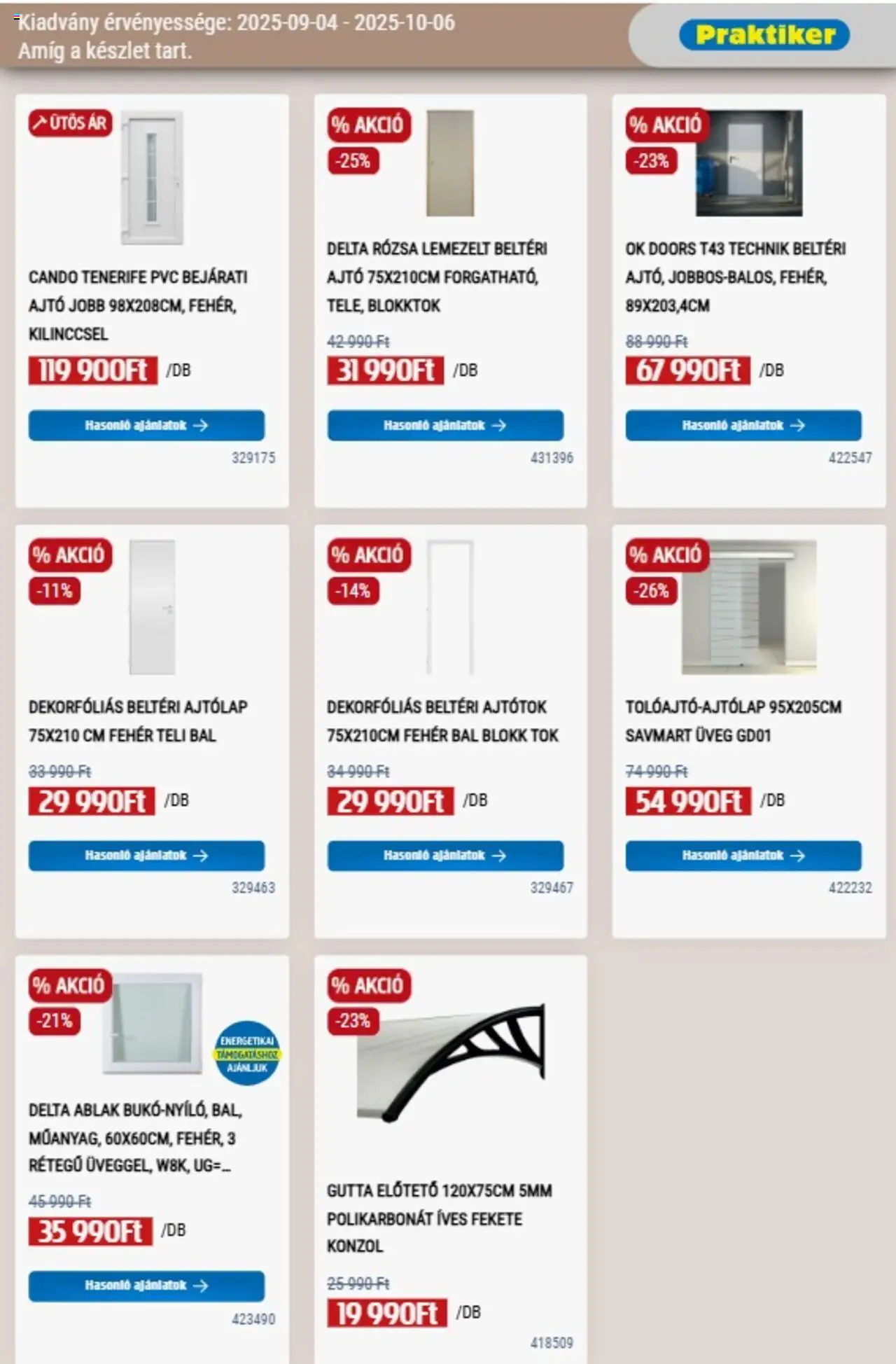 Praktiker akciós ujság - amely érvényes a következő dátumtól: 04.09.2025 | Oldal: 27 | Termékek: Bejárati ajtó, Tök, Ablak, Ajtólap