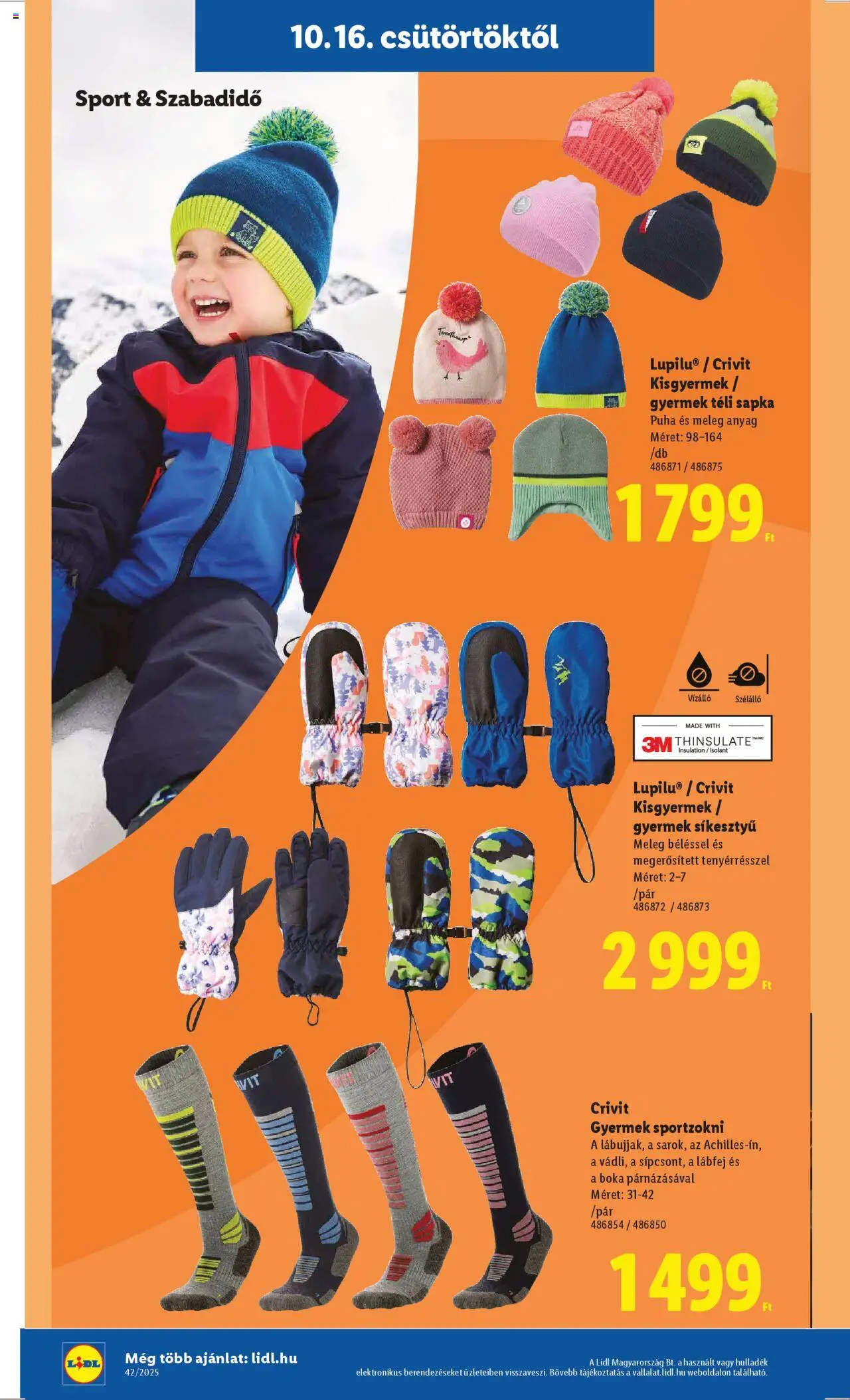 Lidl akciós ujság - amely érvényes a következő dátumtól: 16.10.2025 | Oldal: 26 | Termékek: Sapka