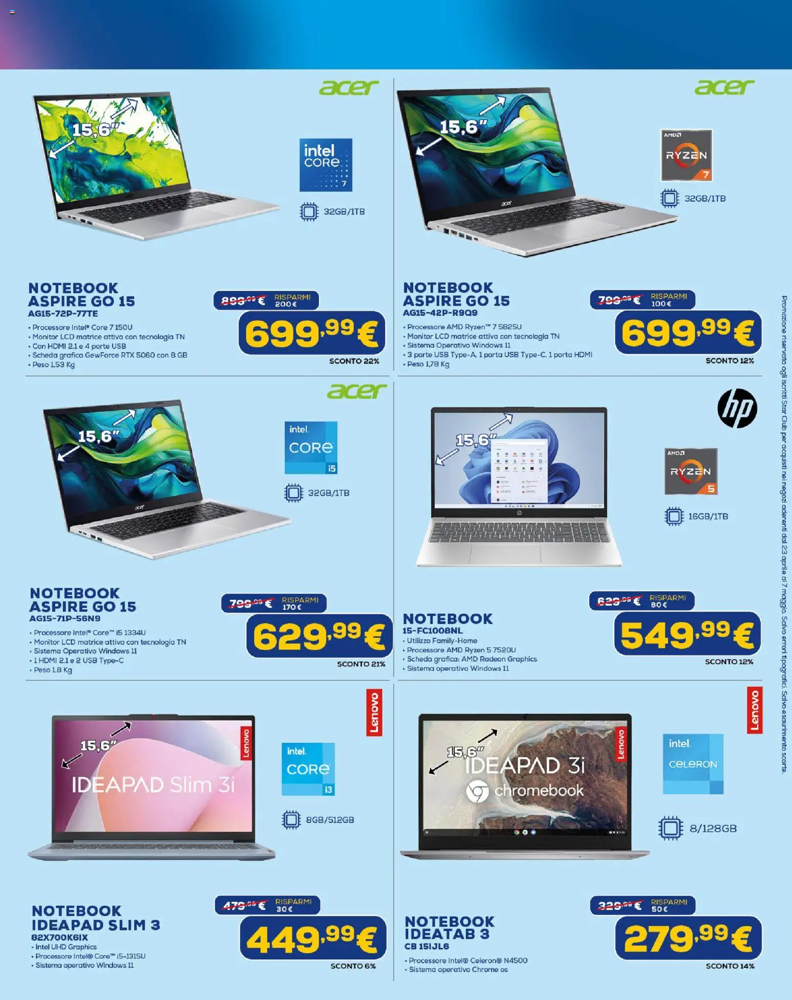 Volantino Euronics del 23.04.2026 | Pagina: 9 | Prodotti: Monitor, Notebook, USB