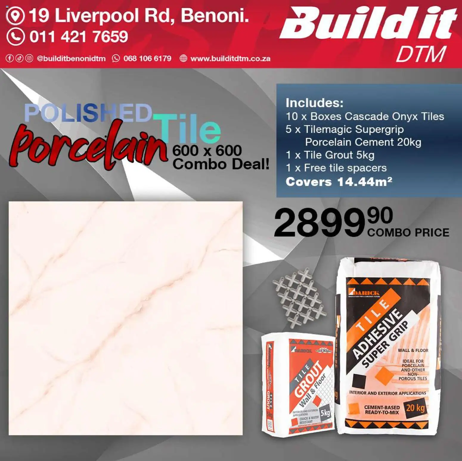 New Build It catalogue – valid from 19.03.2026 | Page: 11 | Products: Tile grout, Adhesive, Cement