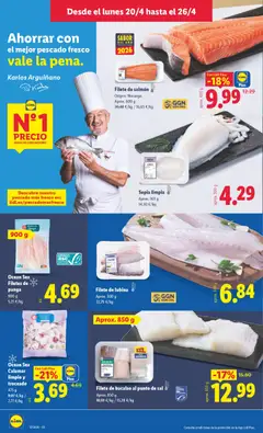 Vista previa Filete de salmón, Origen: Noruega. Aprox. 600 g válido desde el 20.04.2026 | Página: 12 | Productos: Pescado, Παιχνίδια, Filete