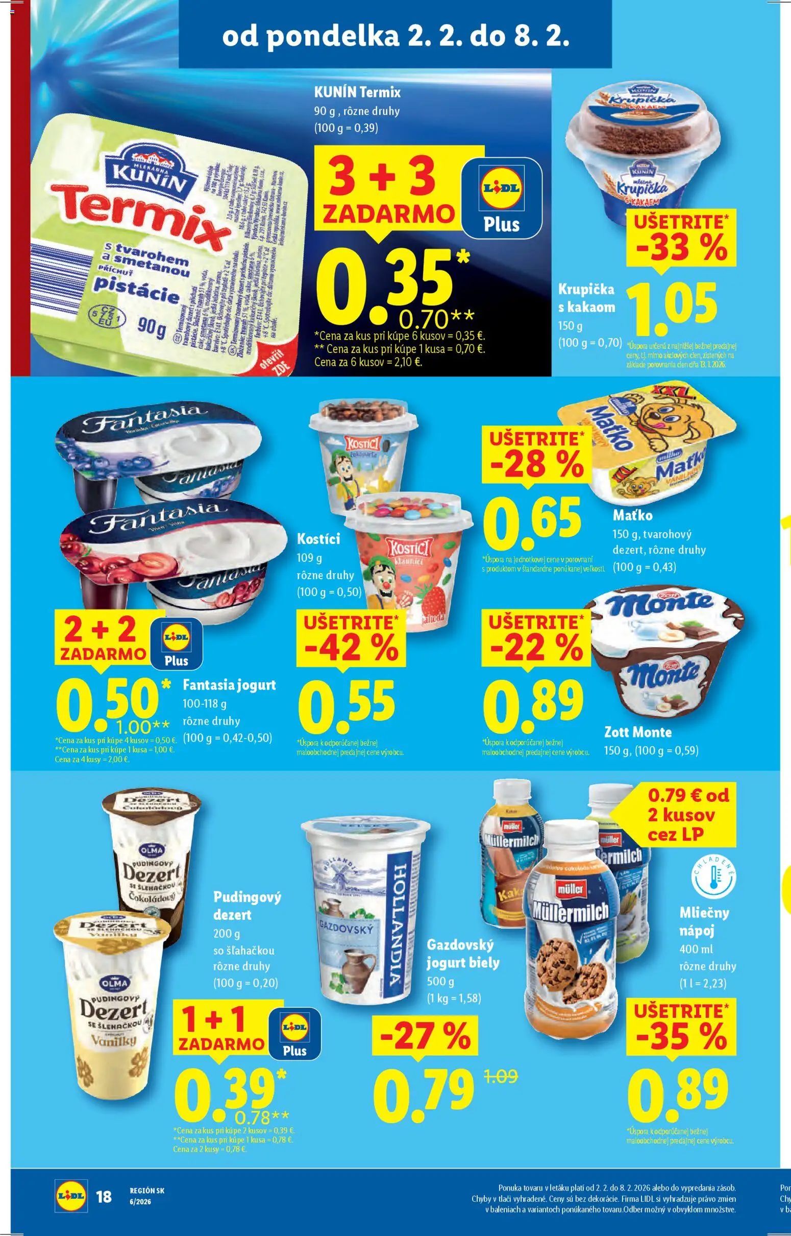 Nové Lidl akcie – leták je platný od 05.02.2026 | Strana: 64 | Produkty: Jogurt, Smotana, Tvaroh, Pistácie
