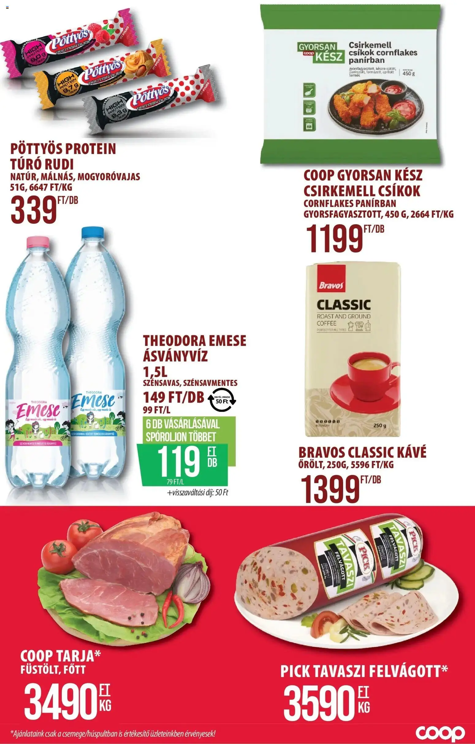 COOP Szolnok akciós ujság - amely érvényes a következő dátumtól: 22.01.2026 | Oldal: 2 | Termékek: Túró rudi, Protein, Kávé, Felvágott