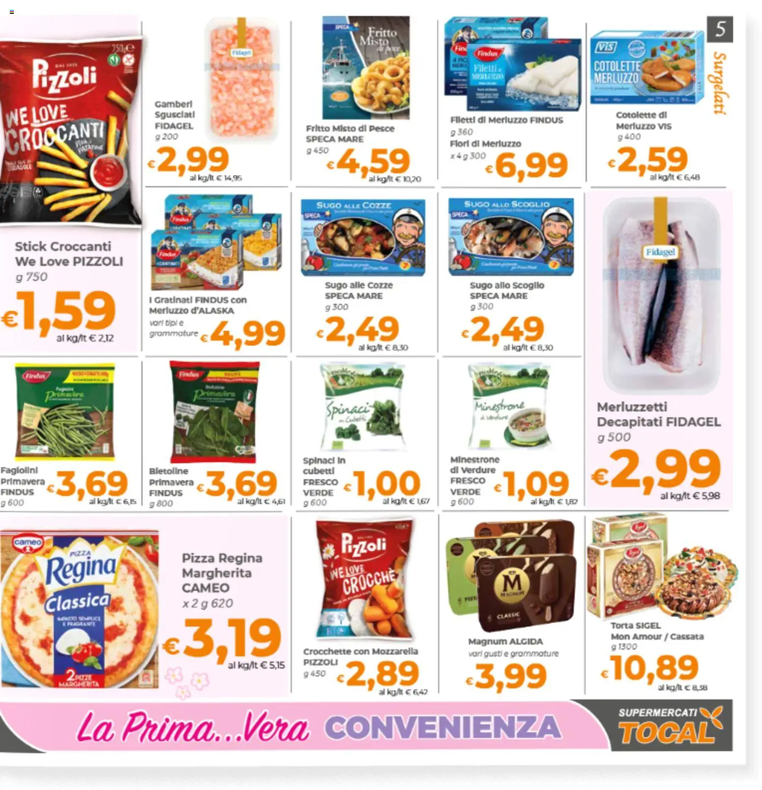 Volantino Tocal del 17.03.2026 | Pagina: 5 | Prodotti: Minestrone, Gamberi, Cozze, Spinaci