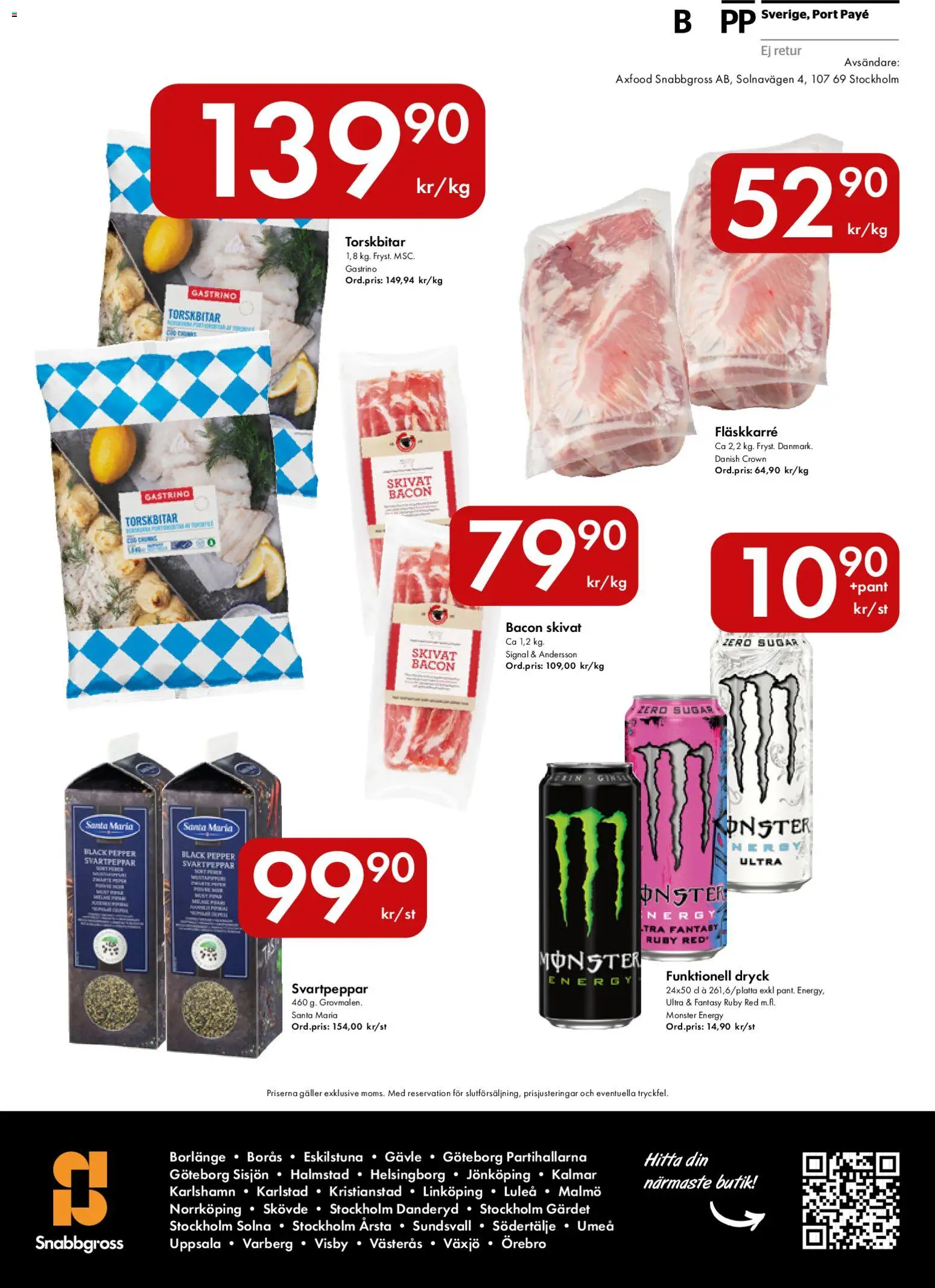 Snabbgross reklamblad aktuell från 23.03.2026 | Sida: 16 | Produkter: Bacon, Galler