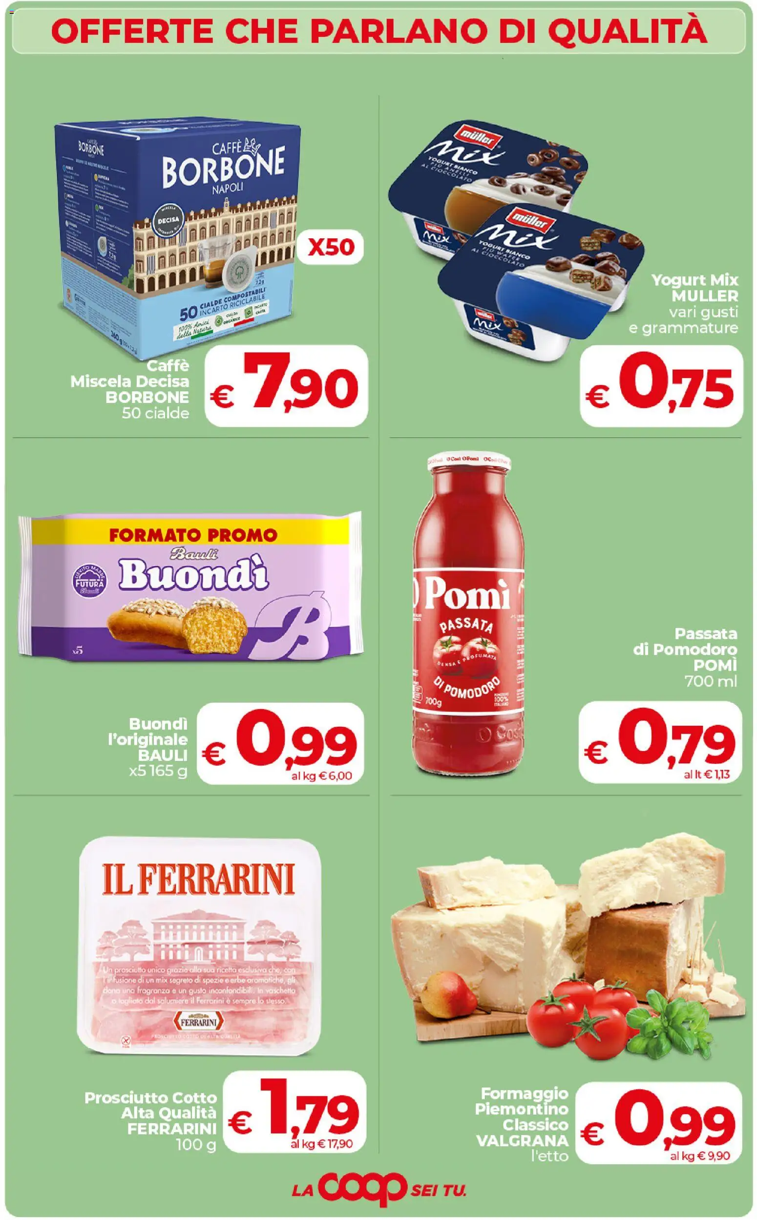 Volantino COOP del 27.01.2026 | Pagina: 2 | Prodotti: Prosciutto Cotto, Yogurt, Caffè, Pomodoro