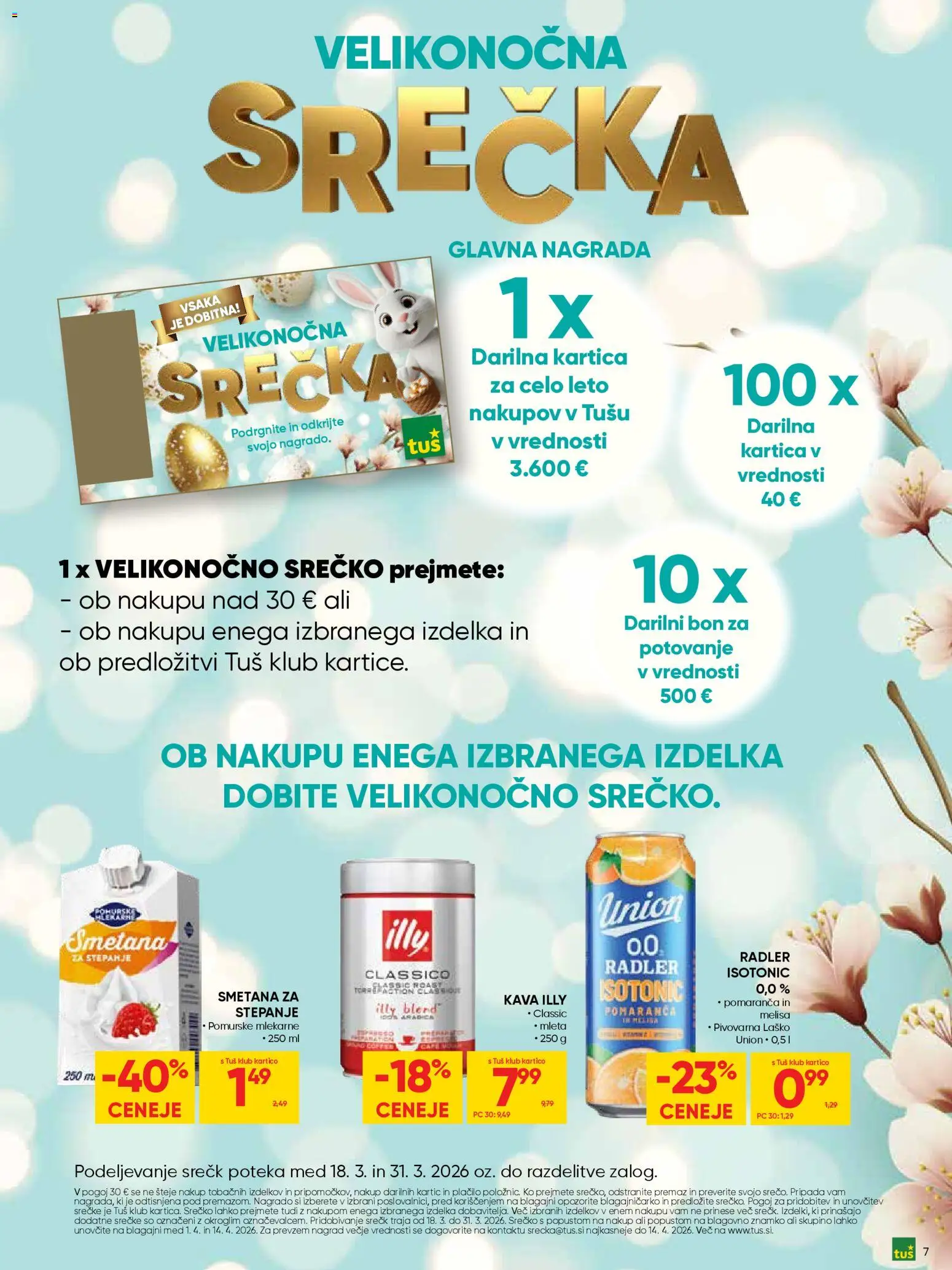 Novi Tuš katalog ponudbe – veljaven od 25.03.2026 | Stran: 7 | Izdelki: Radler, Kava, Smetana