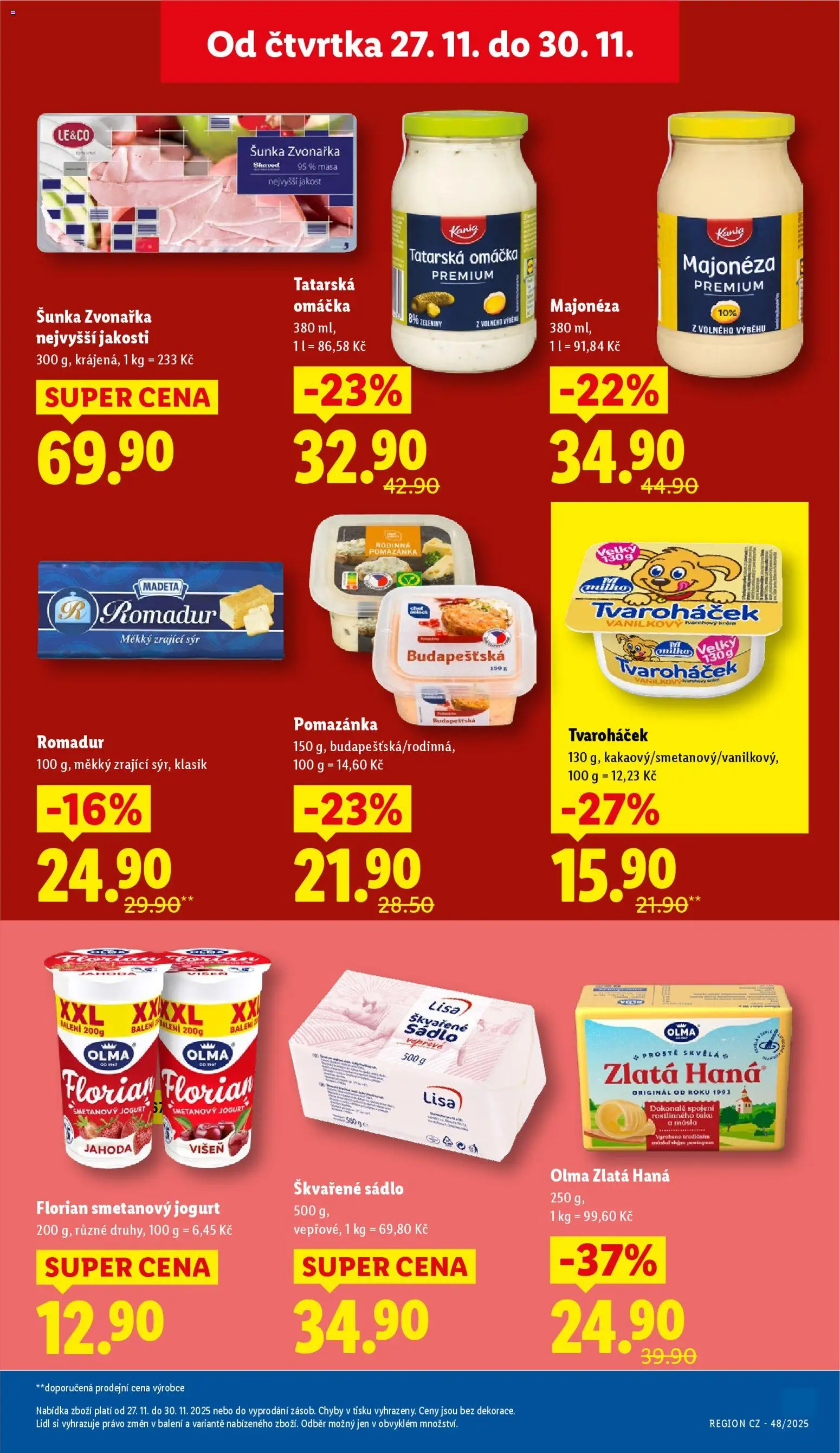 Lidl Black Friday od 27.11.2025 | Strana: 39 | Produkty: Sádlo, Šunka, Pomazánka, Tatarská omáčka