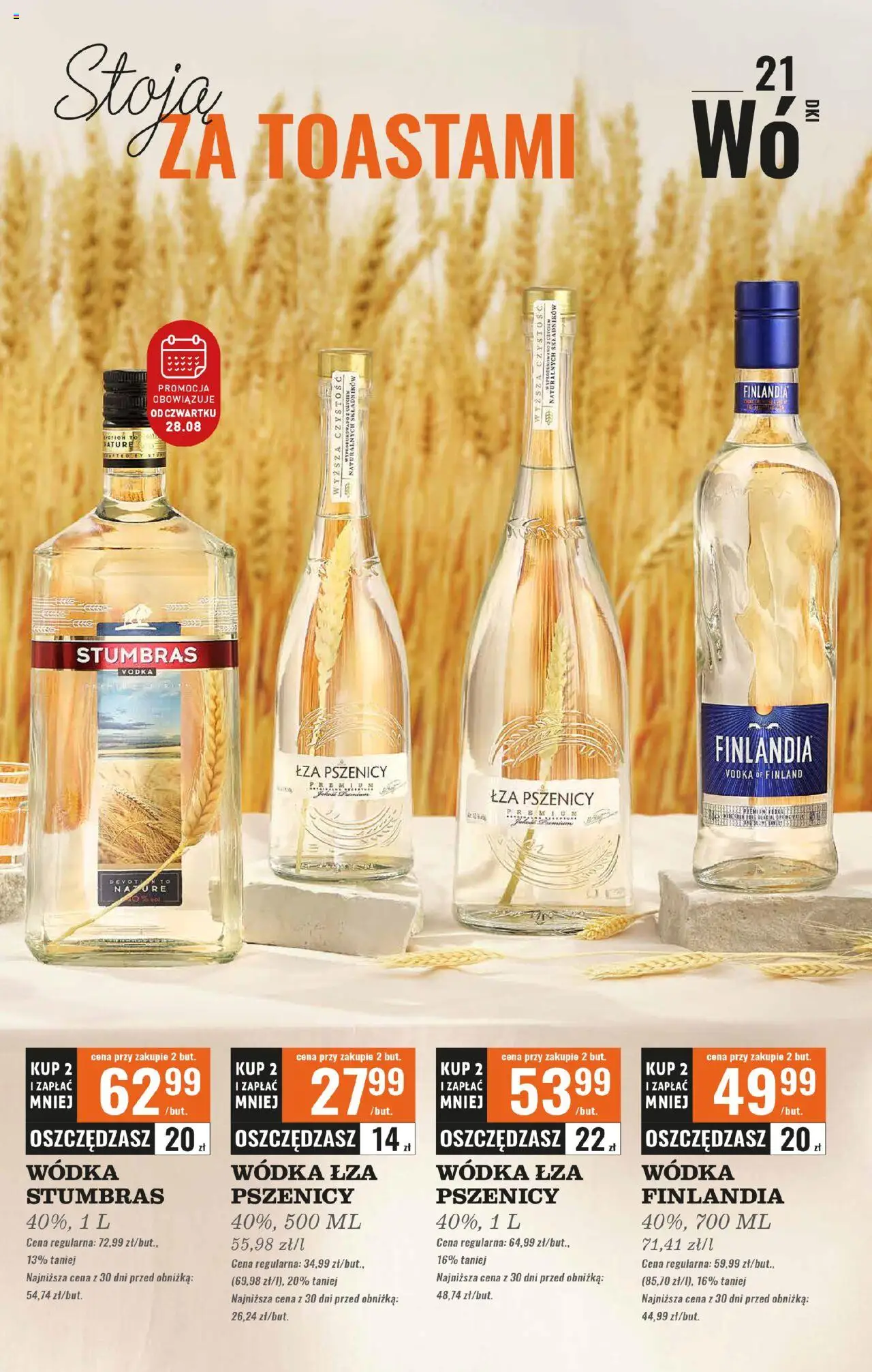 Biedronka gazetka - Czas na toast od 25.08.2025 | Strona: 21 | Produkty: Wódka finlandia, Wódka Stumbras, Vodka, Wódka