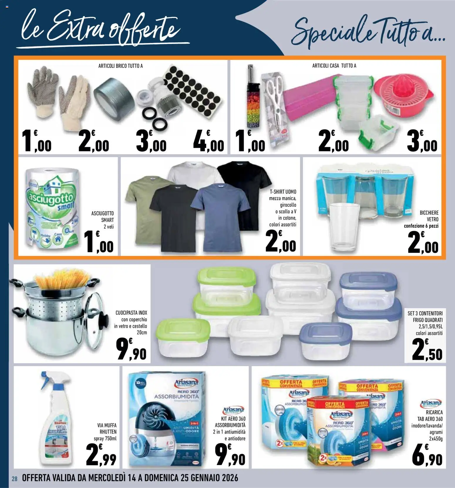 Volantino Conad del 14.01.2026 | Pagina: 28 | Prodotti: Pasta, Agrumi, T-shirt