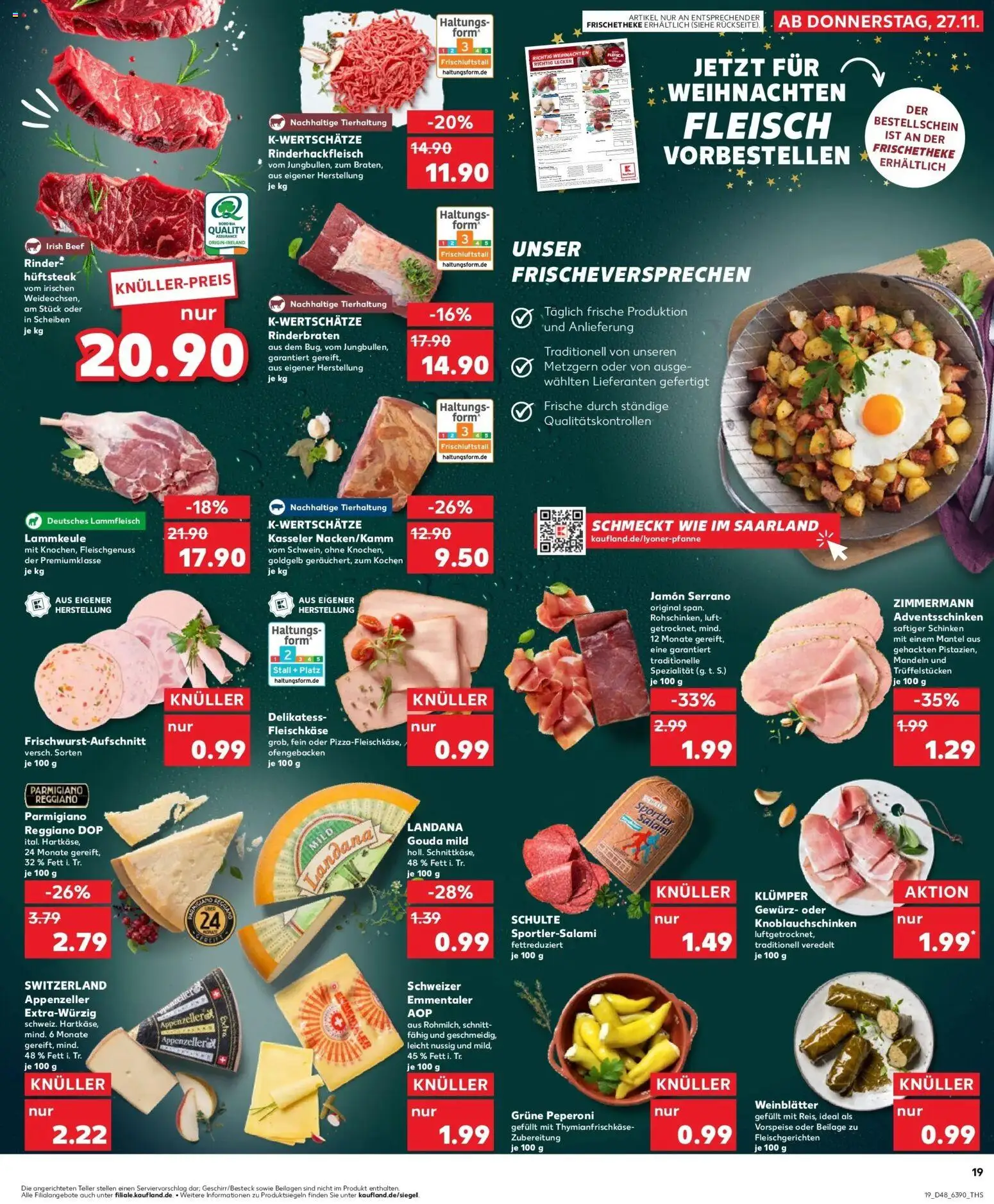 Kaufland prospekt Nagold	 – gültig ab 30.11.2025 | Seite: 19 | Produkte: Rinderbraten, Gouda, Salami, Schinken