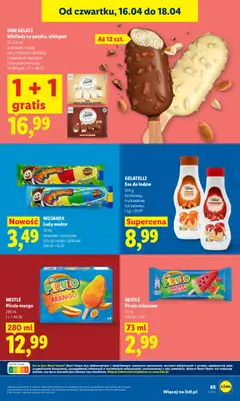 Pogląd oferty "GELATELLI Sos do lodów, 300 g, karmelowy, truskawkowy lub kakaowy" - ważna od 16.04.2026 | Strona: 65