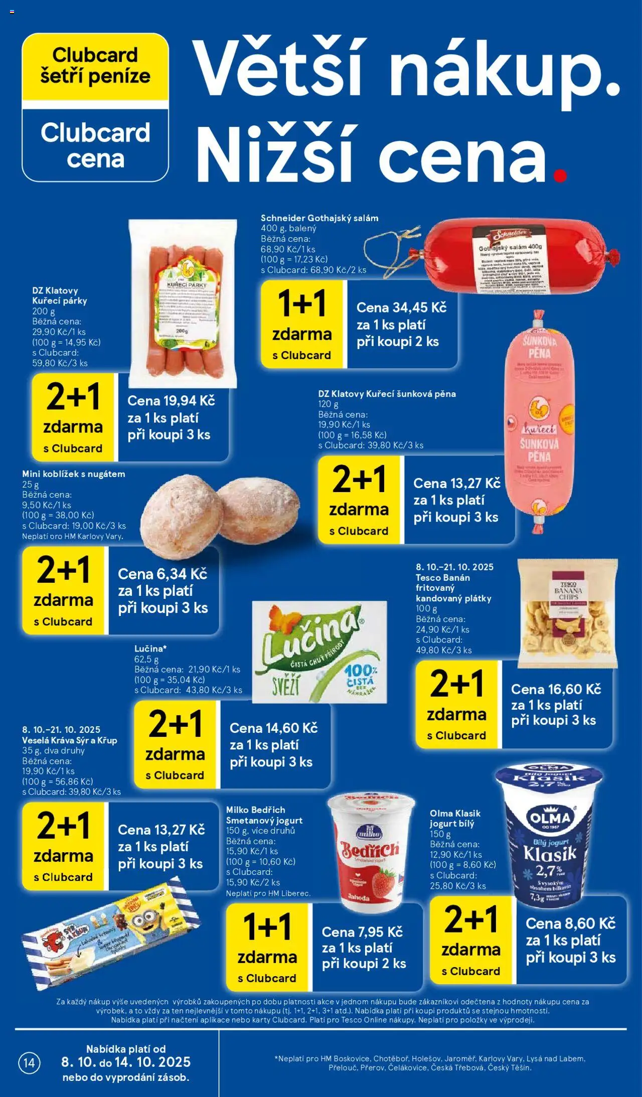 Tesco leták - Hypermarket od 08.10.2025 | Strana: 14 | Produkty: Donut, Smetanový jogurt, Jogurt, Lučina