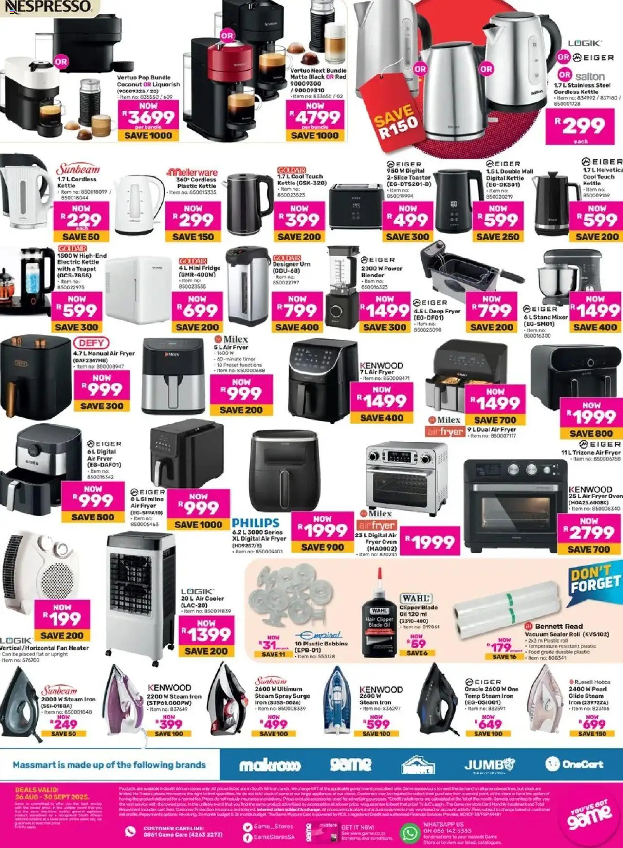 Game - End Of Season Clearance │ valid from 26.08.2025 | Page: 9 | Products: Vest, Fridge, Deep fryer, Hair clipper
