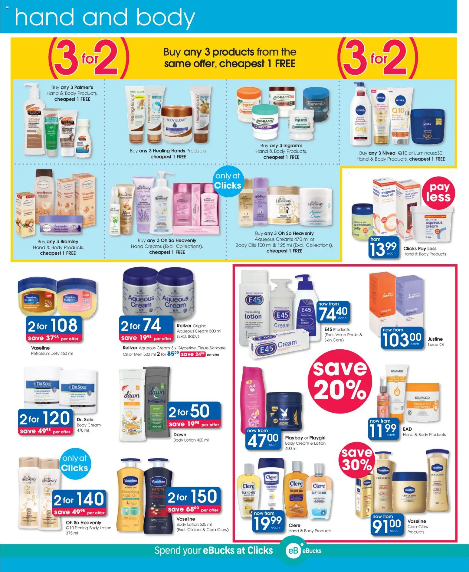 New Clicks catalogue – valid from 25.02.2026 | Page: 20 | Products: Body butter, Oil, Petroleum jelly, Lotion