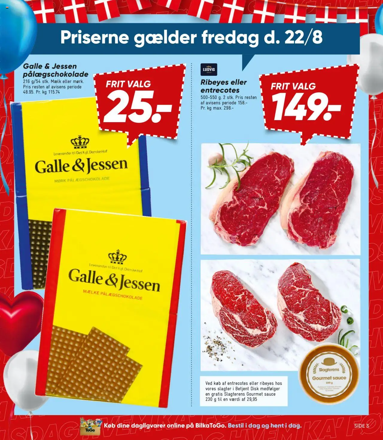 Bilka Tilbudsavis gyldig fra 22.08.2025 | Side: 3 | Produkter: Mælk, Disk, Pålægschokolade