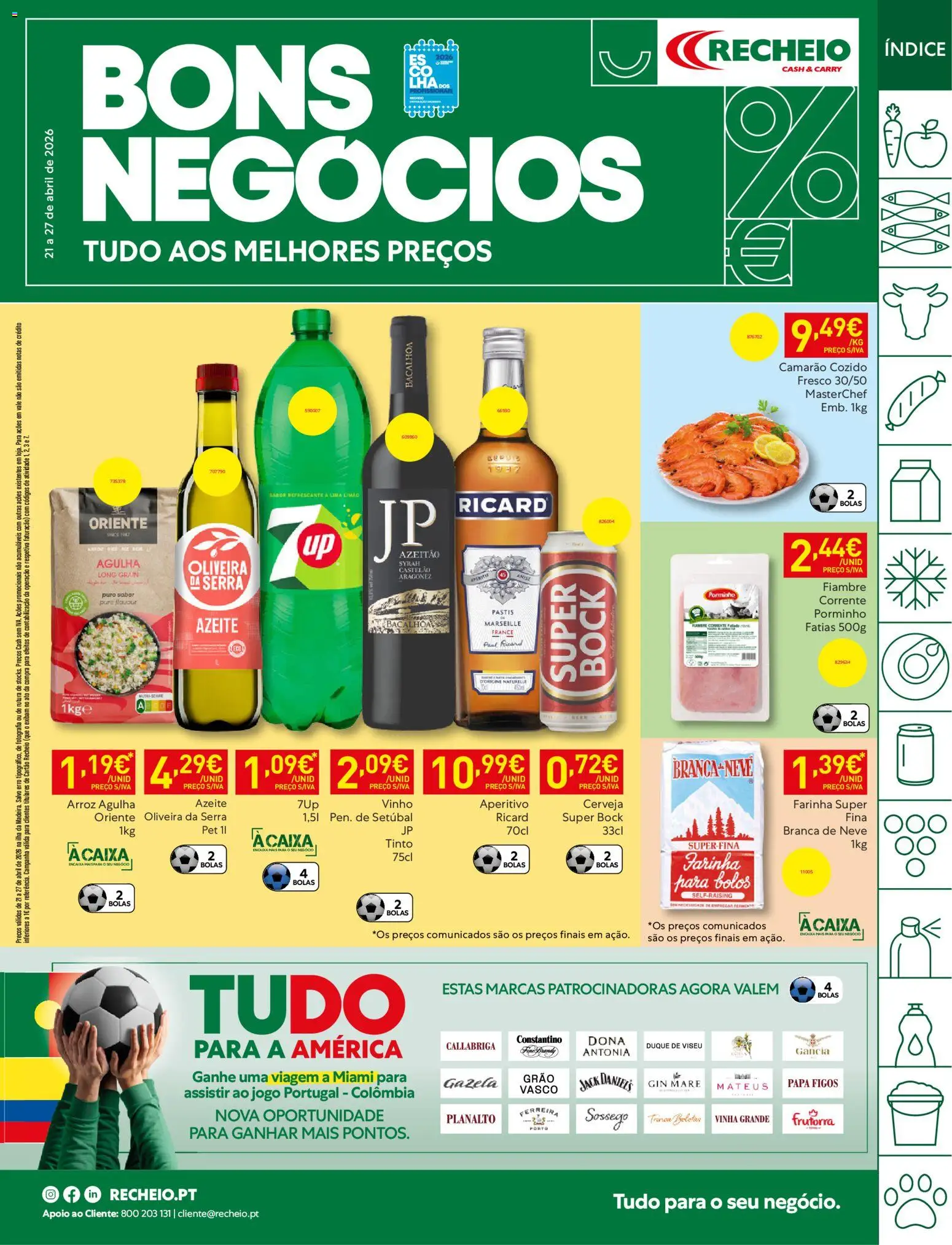 Recheio - Bons Negócios Madeira │ válido de 21.04.2026 | Página: 1 | Produtos: Azeite, Caixa, Vinho, Gin