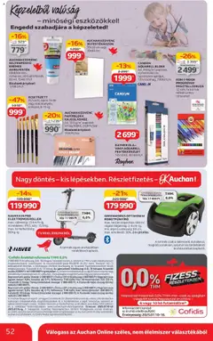 Auchan akciós ujság - amely érvényes a következő dátumtól: 10.07.2025 | Oldal: 52 | Termékek: Festővászon, Roller, TV, Olaj