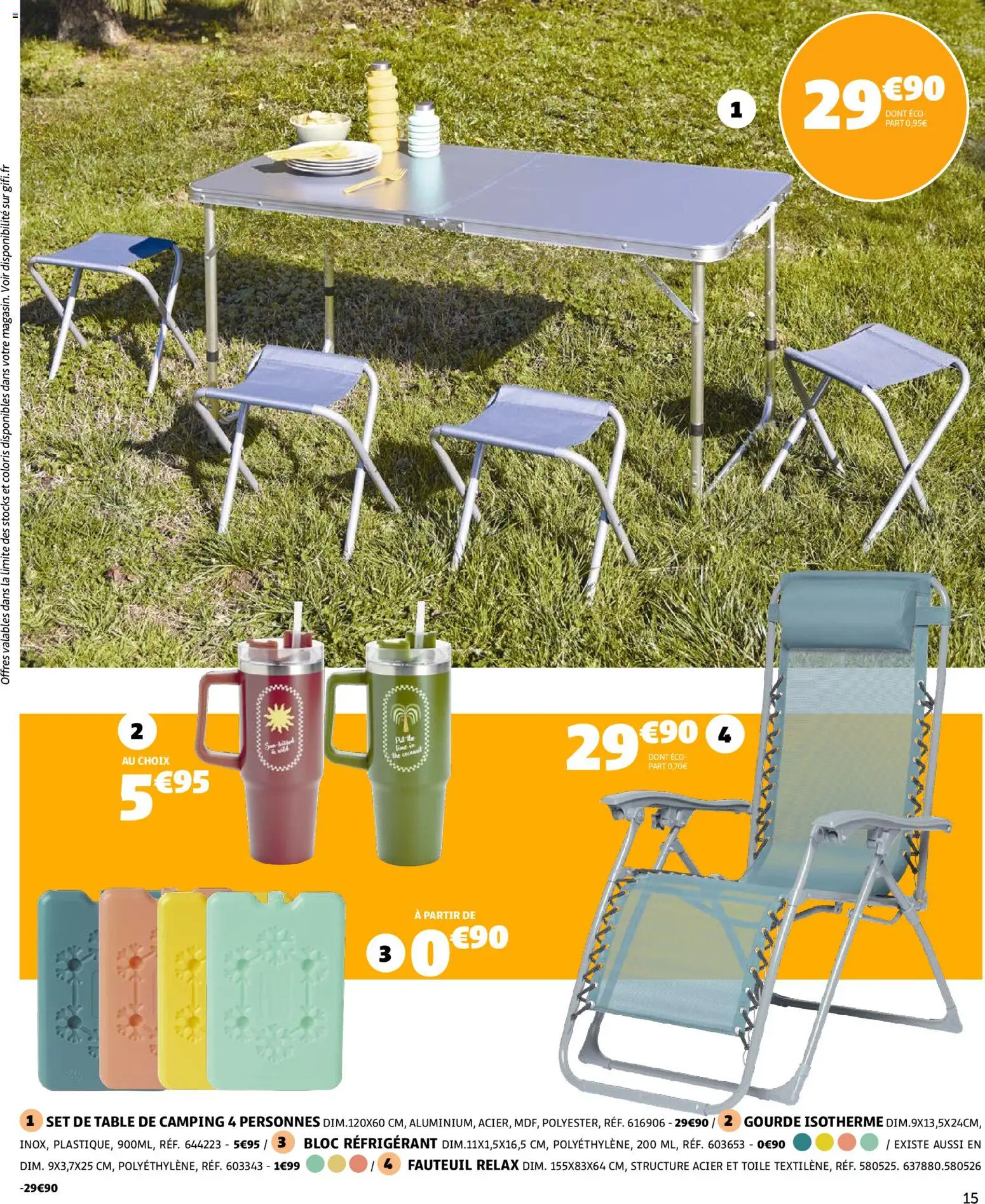 {H1} | Page: 15 | Produits: Gourde, Fauteuil, Table