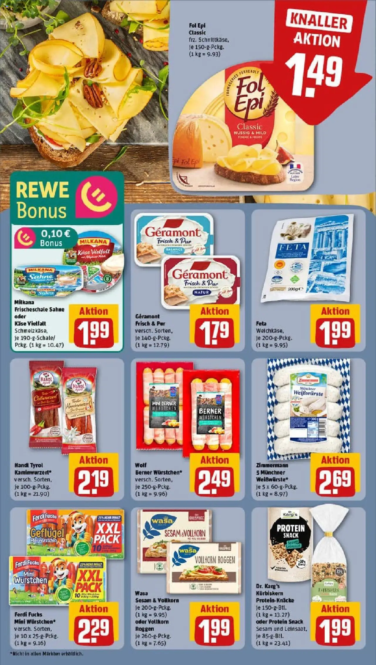 Rewe prospekt Duisburg / Bergheim	 - gültig ab dem 22.06.2025 | Seite: 10 | Produkte: Geramont, Feta, Käse, Milkana