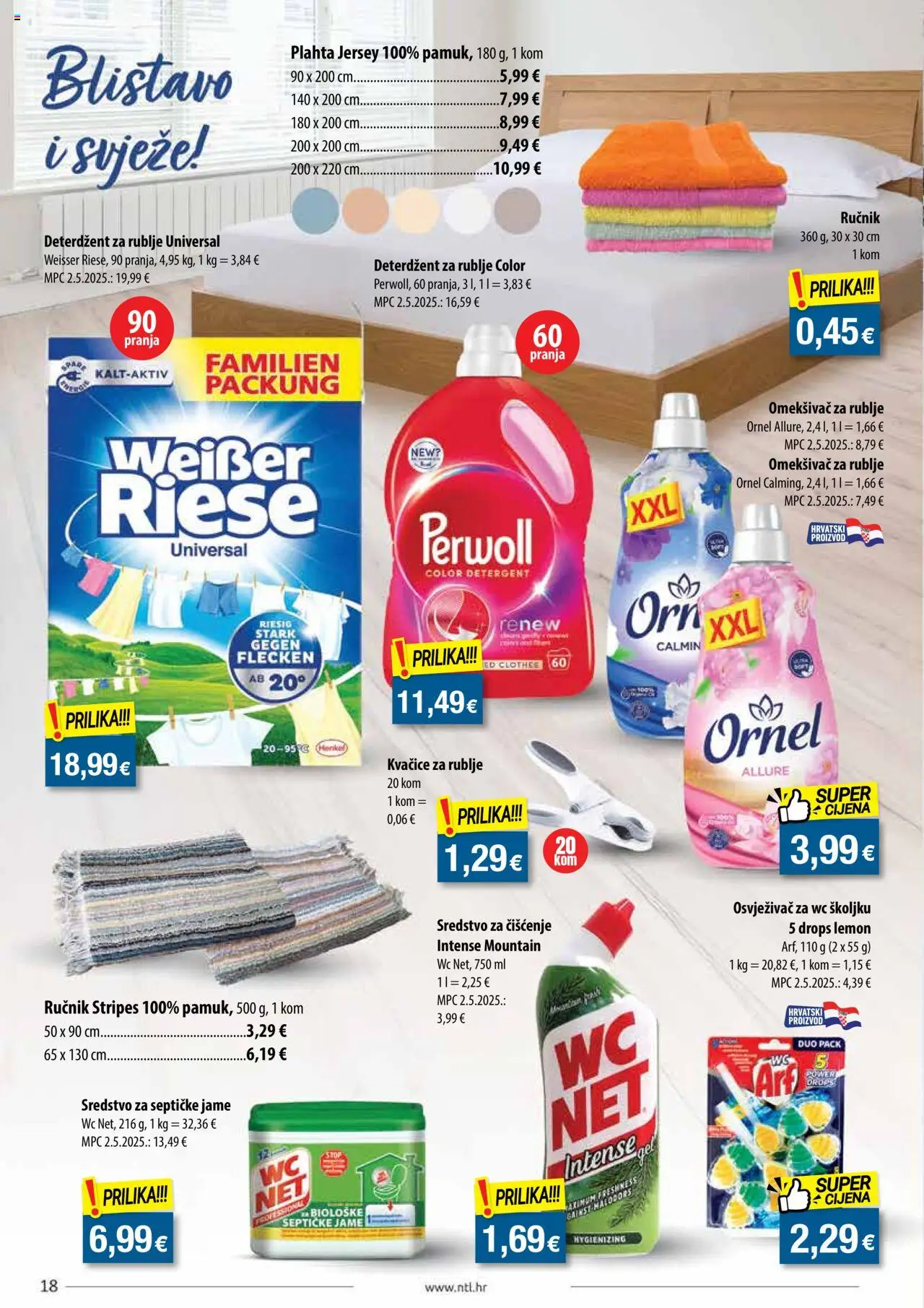 NTL katalog | vrijedi od 30.07.2025 | Stranica: 18 | Proizvodi: Deterdžent, Ručnik, Plahta, Perwoll