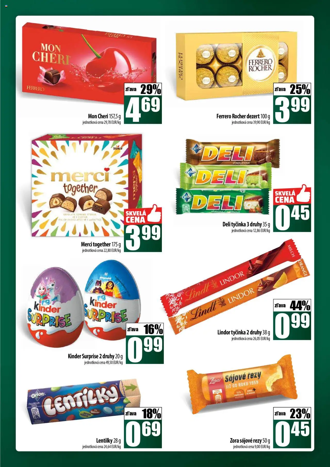 Nové COOP Jednota akcie – leták je platný od 18.09.2025 | Strana: 37 | Produkty: Lindt, Kinder, Mon Chéri, Kinder Surprise