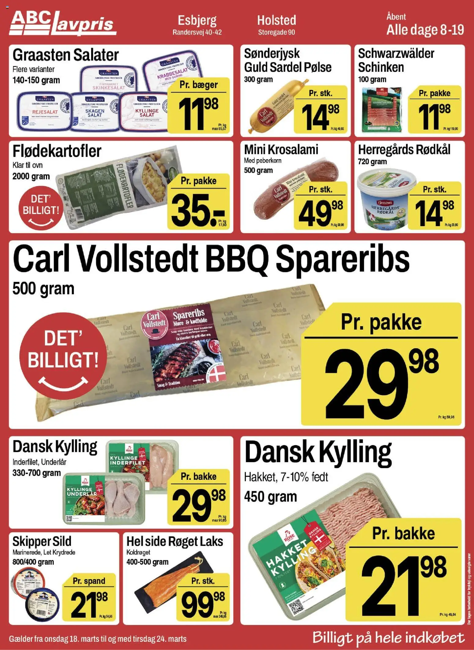 Abc Lavpris tilbudsavis – gyldig fra 18.03.2026 | Side: 6 | Produkter: Spareribs, Sild, Ovn, Grill