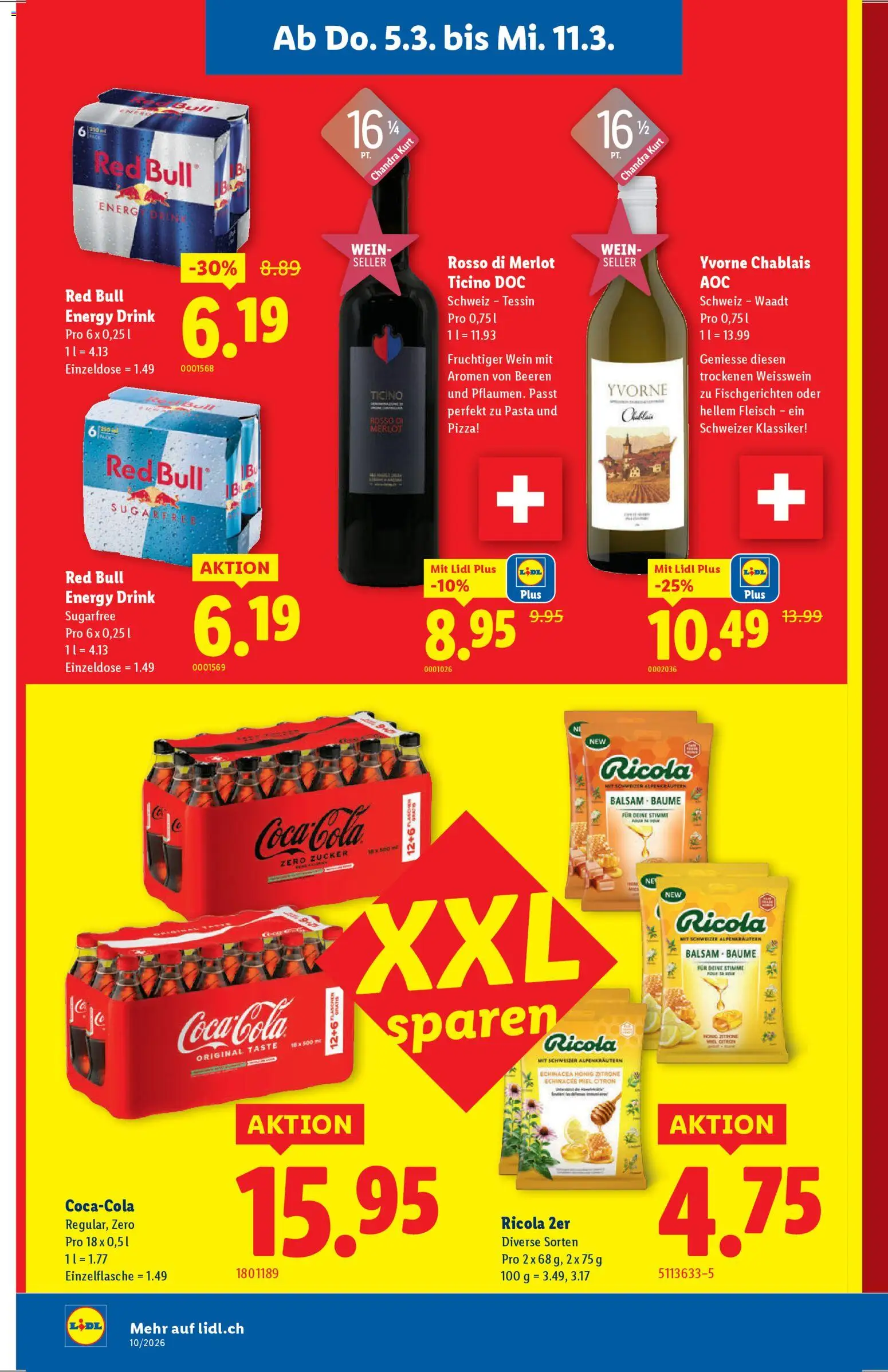 Lidl Aktionen – gültig ab 05.03.2026 | Seite: 10 | Produkte: Red bull, Pizza, Pasta, Zitrone
