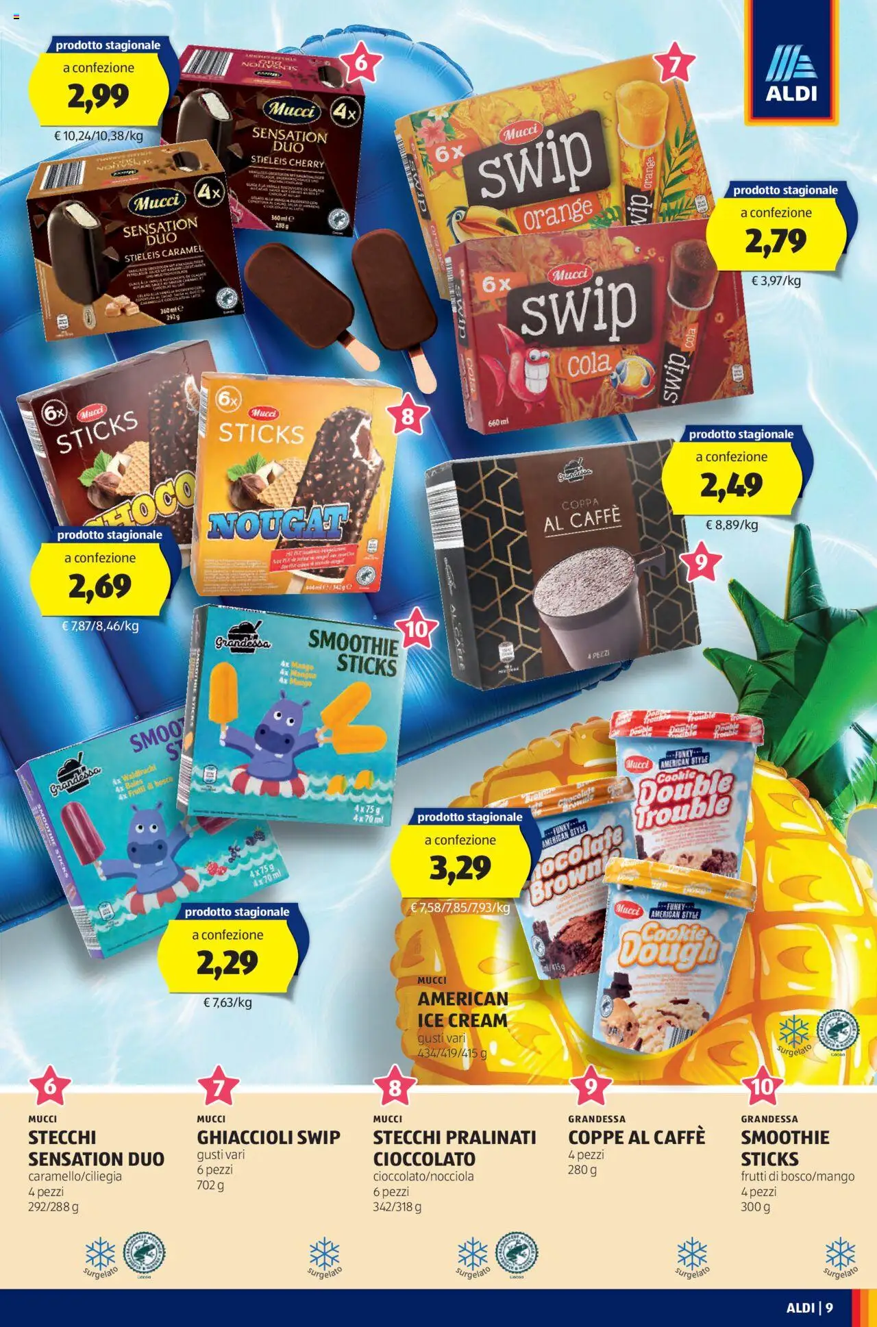 Volantino Aldi del 23.06.2025 | Pagina: 9 | Prodotti: Caffè, Cioccolato, Ghiaccioli, Mango