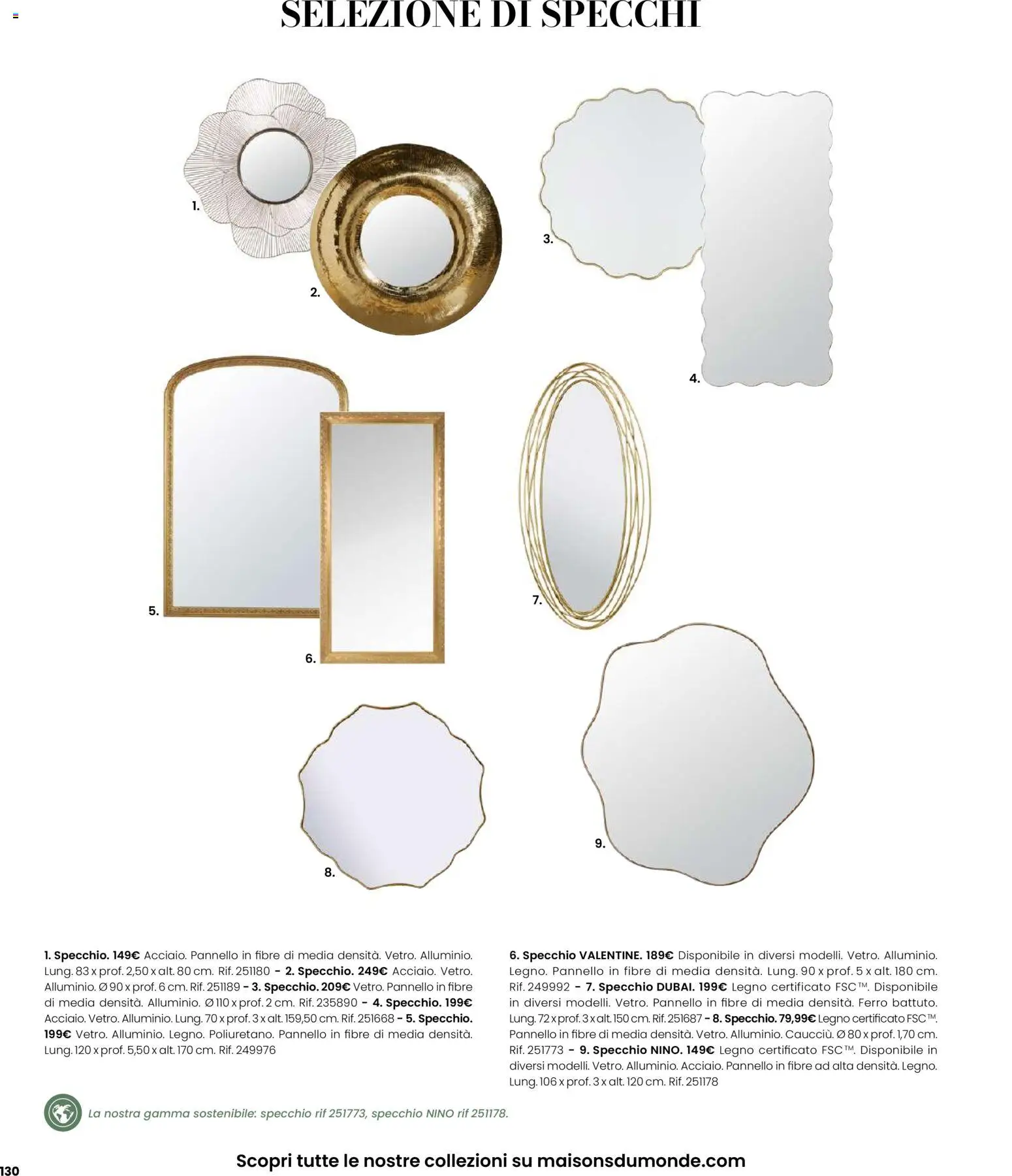 Volantino Maisons du Monde del 12.02.2026 | Pagina: 130 | Prodotti: Specchio