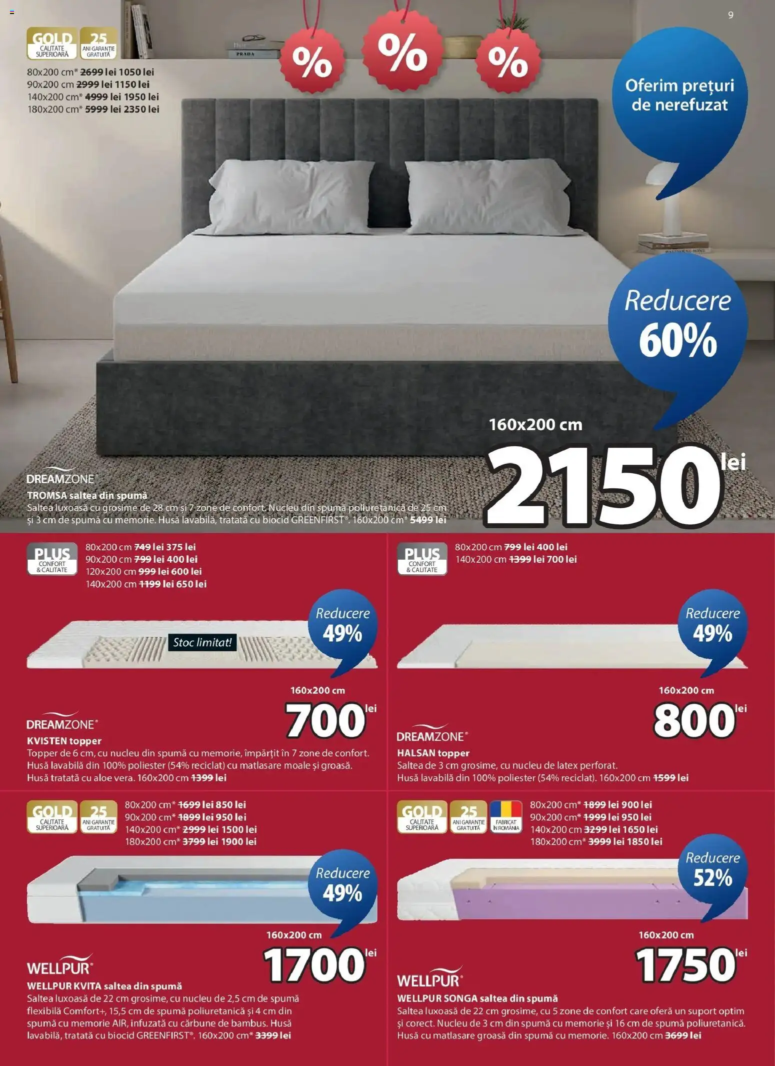 Noul catalog JYSK – valabil de la 01.01.2026 | Pagină: 9 | Produse: Memorie, Saltea, Topper, Türk kahvesi öğütme değirmeni