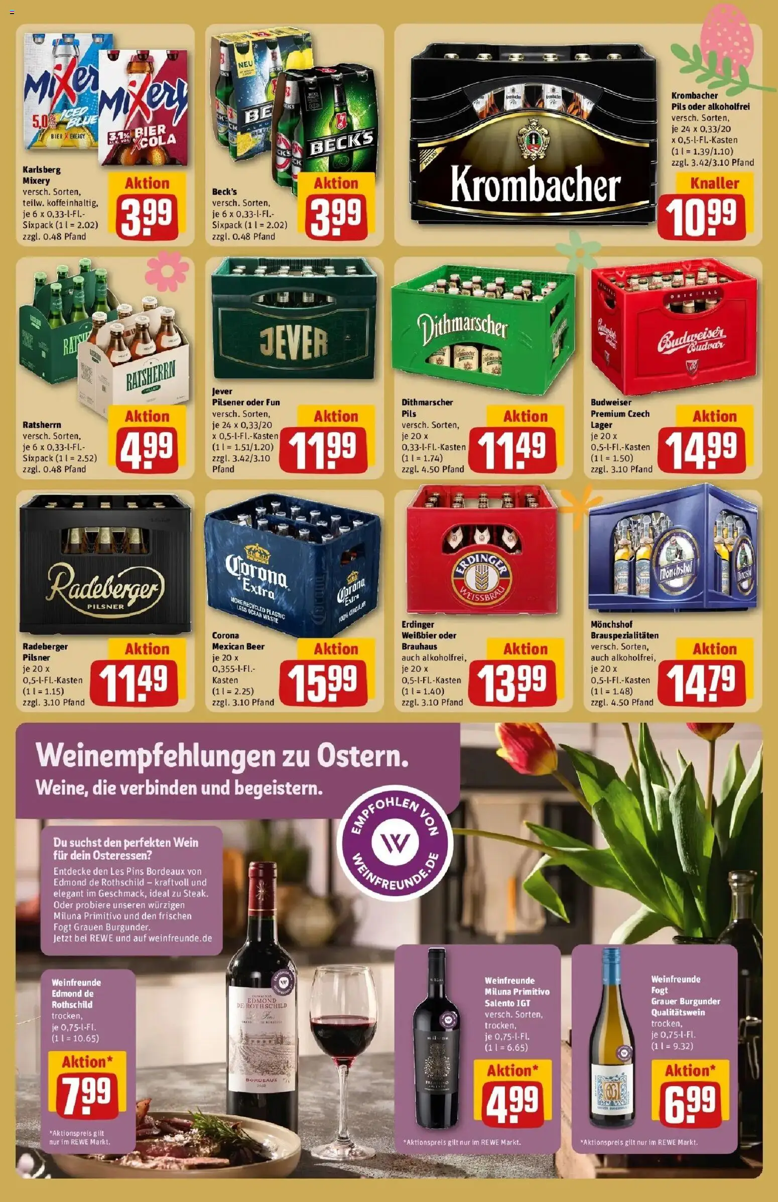 Rewe Prospekt Fredenbeck	 – gültig ab 30.03.2026 | Seite: 23 | Produkte: Jever, Krombacher, Budweiser, Radeberger pilsner