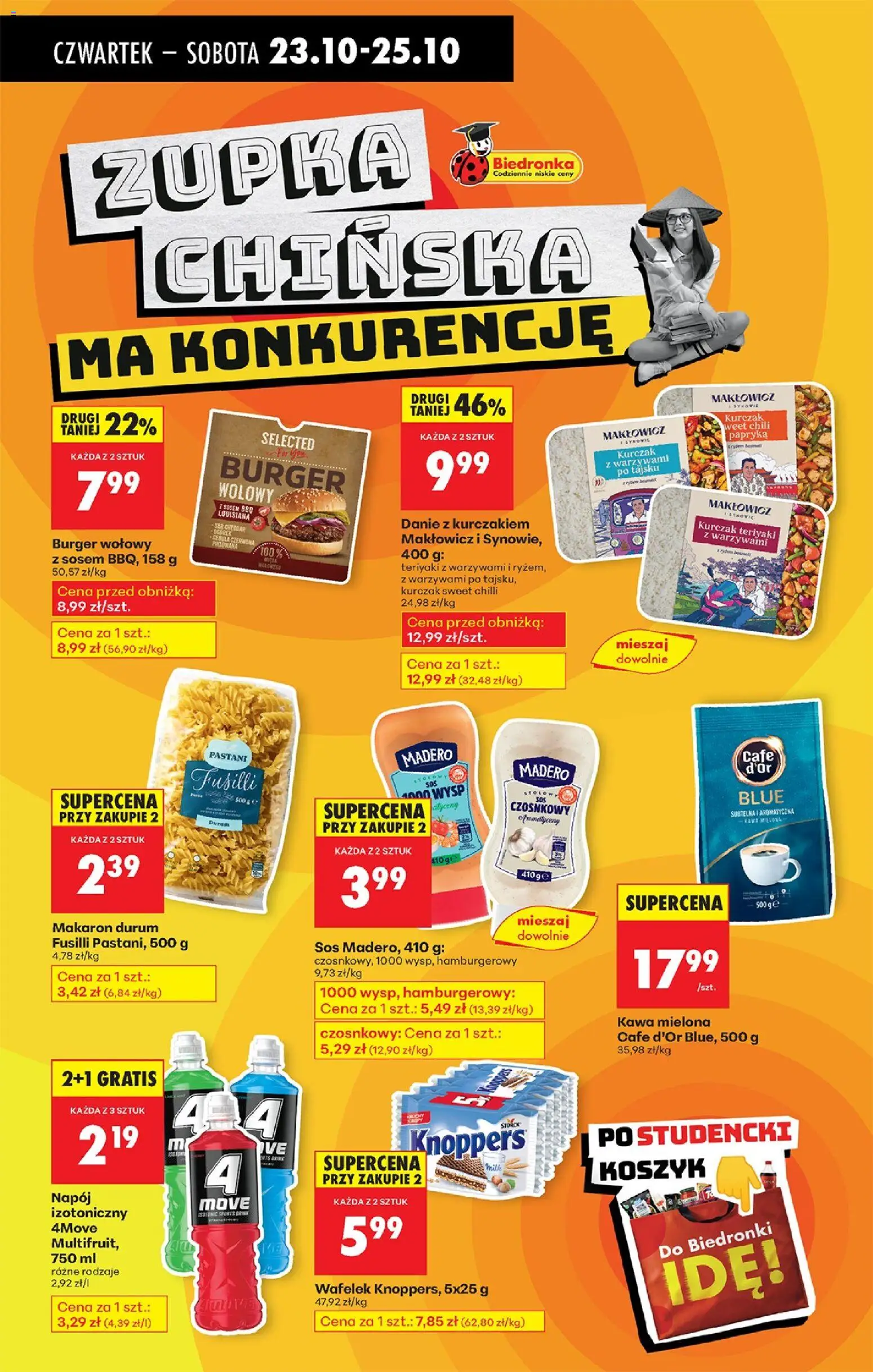 Biedronka gazetka - Oferta w tym tygodniu od 23.10.2025 | Strona: 50 | Produkty: Burger wołowy, Kawa, Cheddar, Sos