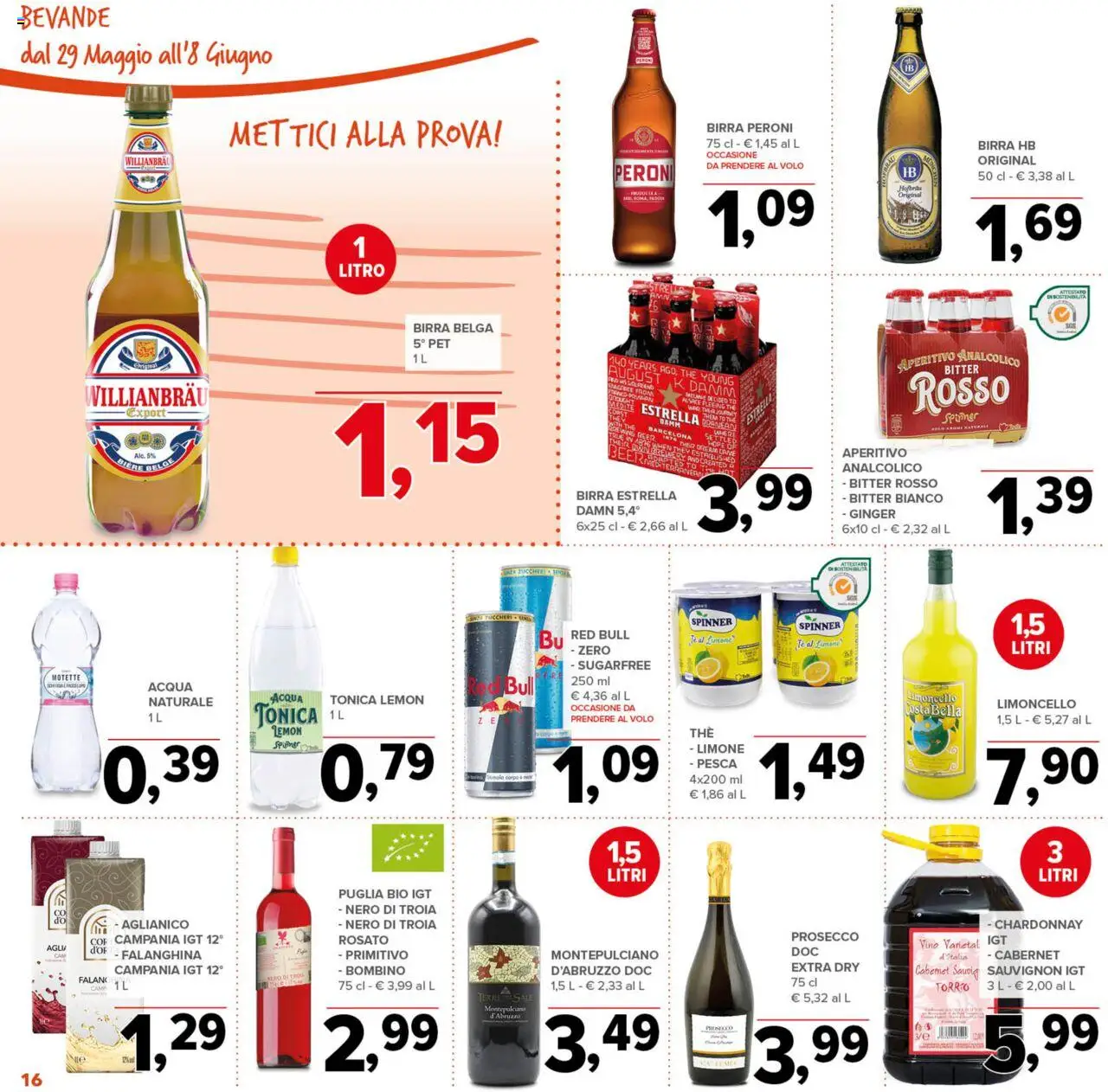 Volantino Todis del 29.05.2025 | Pagina: 16 | Prodotti: Acqua, Sale, Acqua naturale, Red Bull