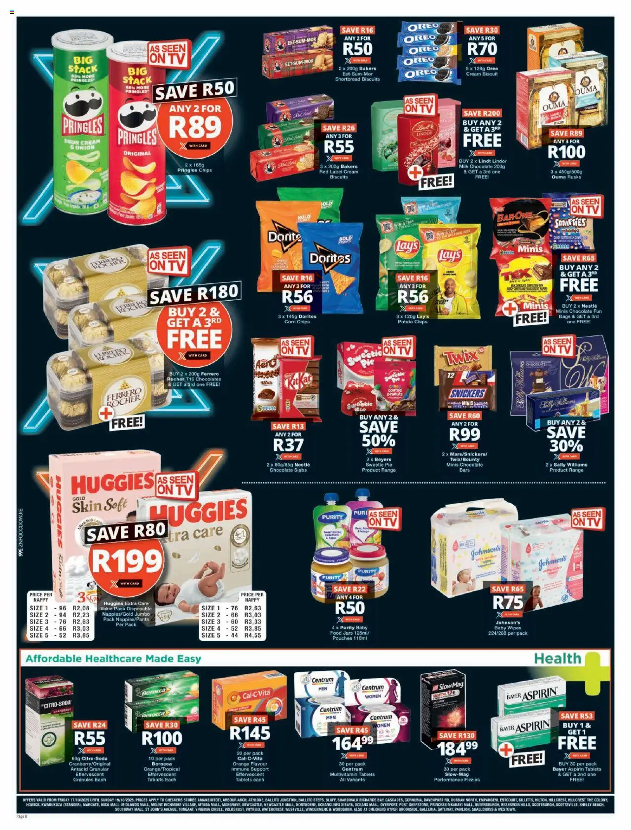 New Checkers catalogue – valid from 17.10.2025 | Page: 6 | Products: Corn, Milk, Biscuits, Rusks