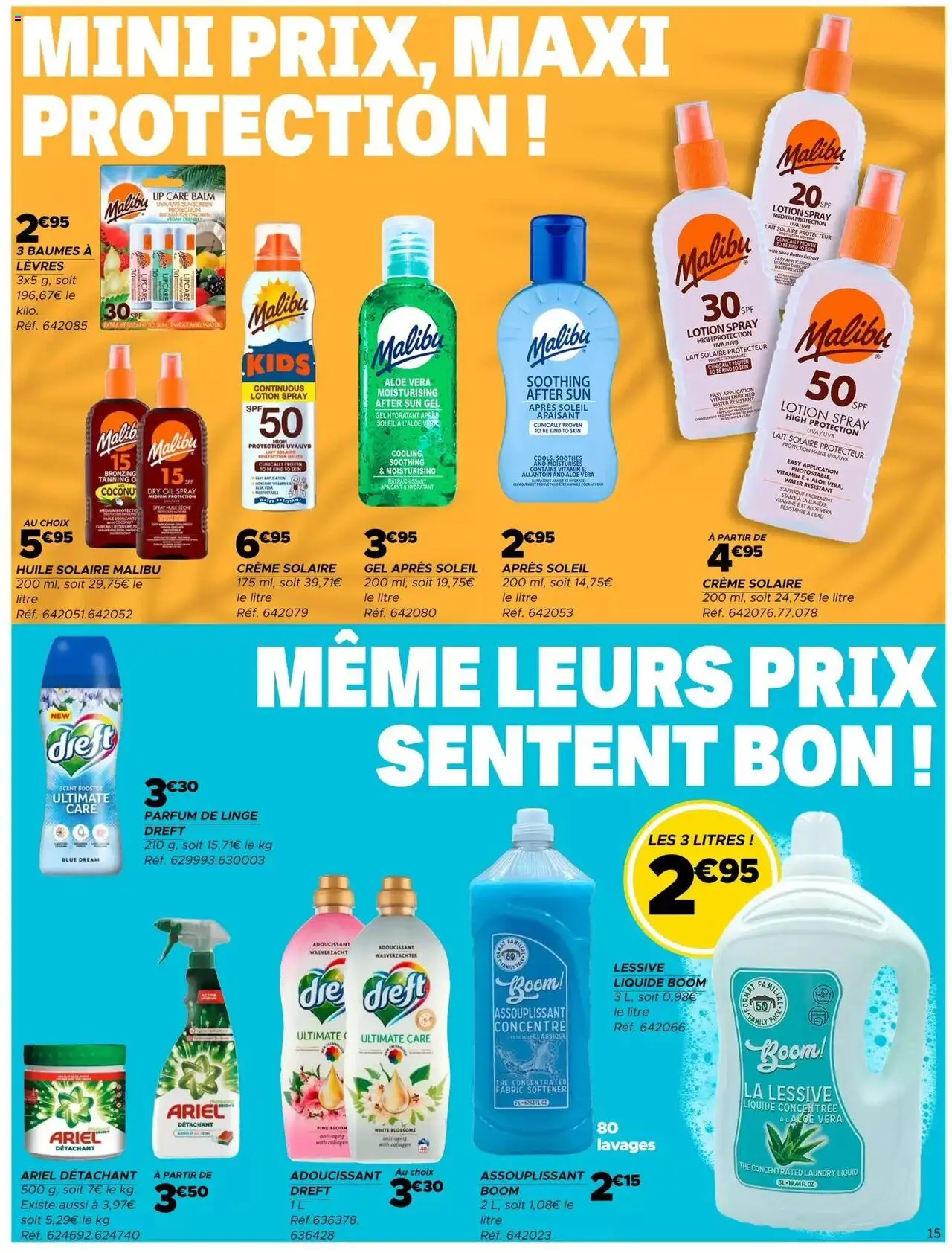  | Page: 15 | Produits: Adoucissant, Lessive, Lait, Thé