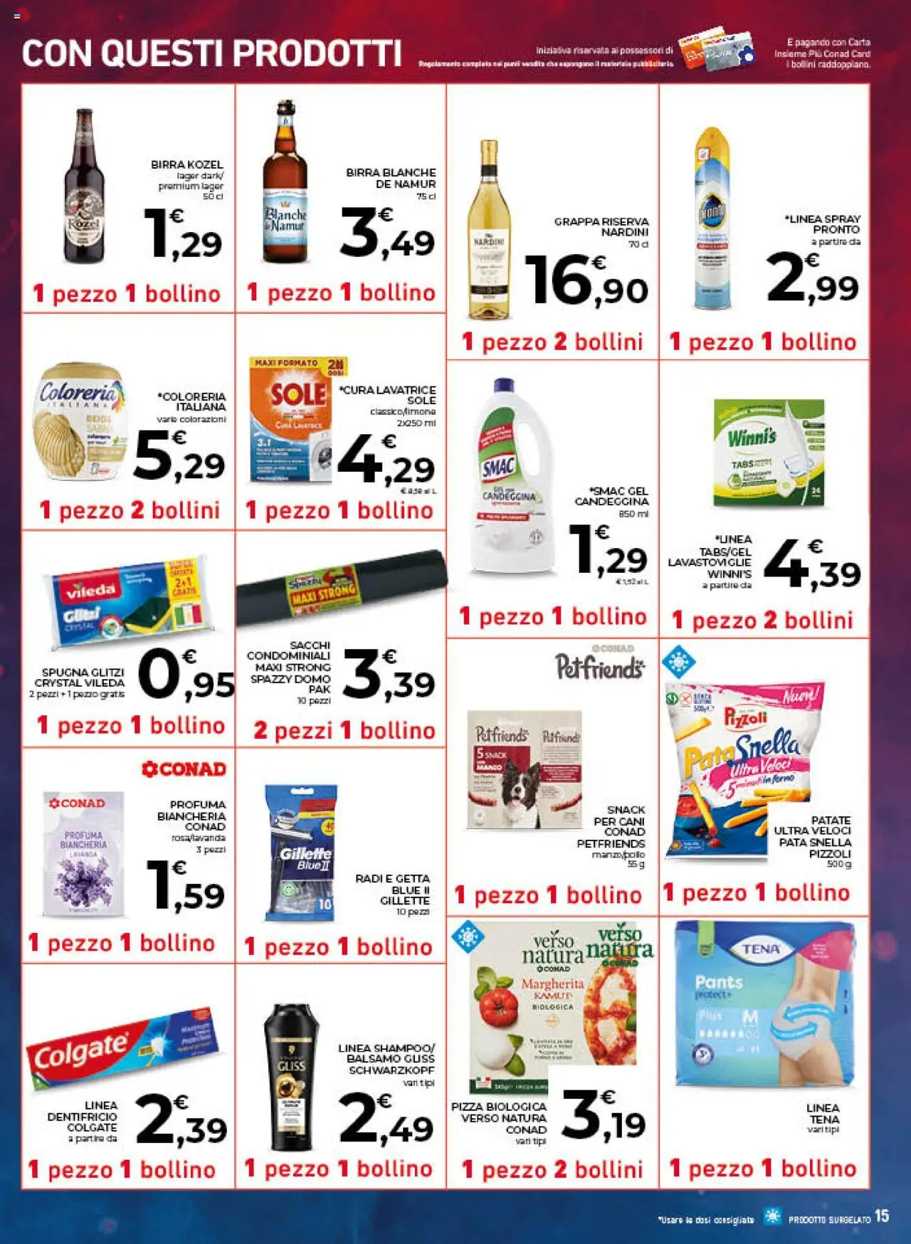 Volantino Conad del 22.10.2025 | Pagina: 15 | Prodotti: Spugna, Birra, Pollo, Candeggina