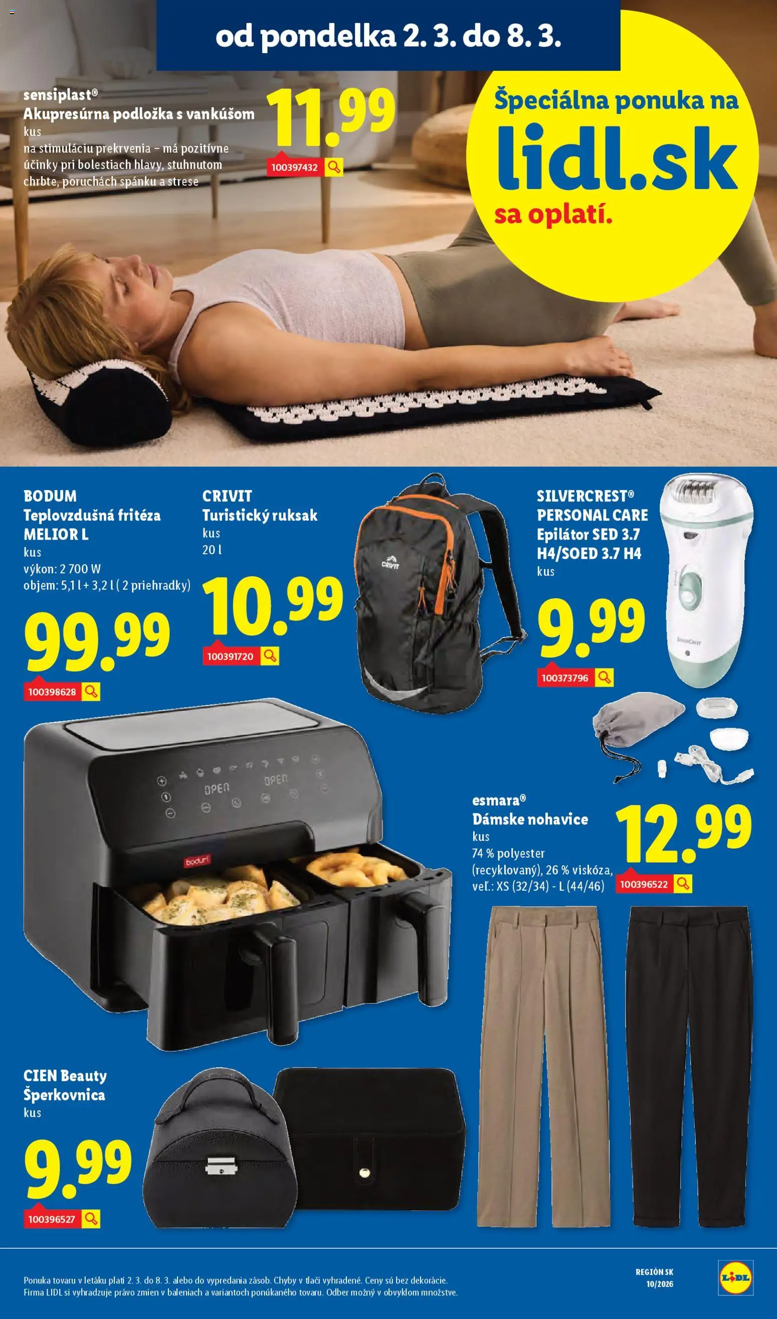 Nové Lidl akcie – leták je platný od 05.03.2026 | Strana: 99 | Produkty: Fritéza, Teplovzdušná frítéza, Epilátor